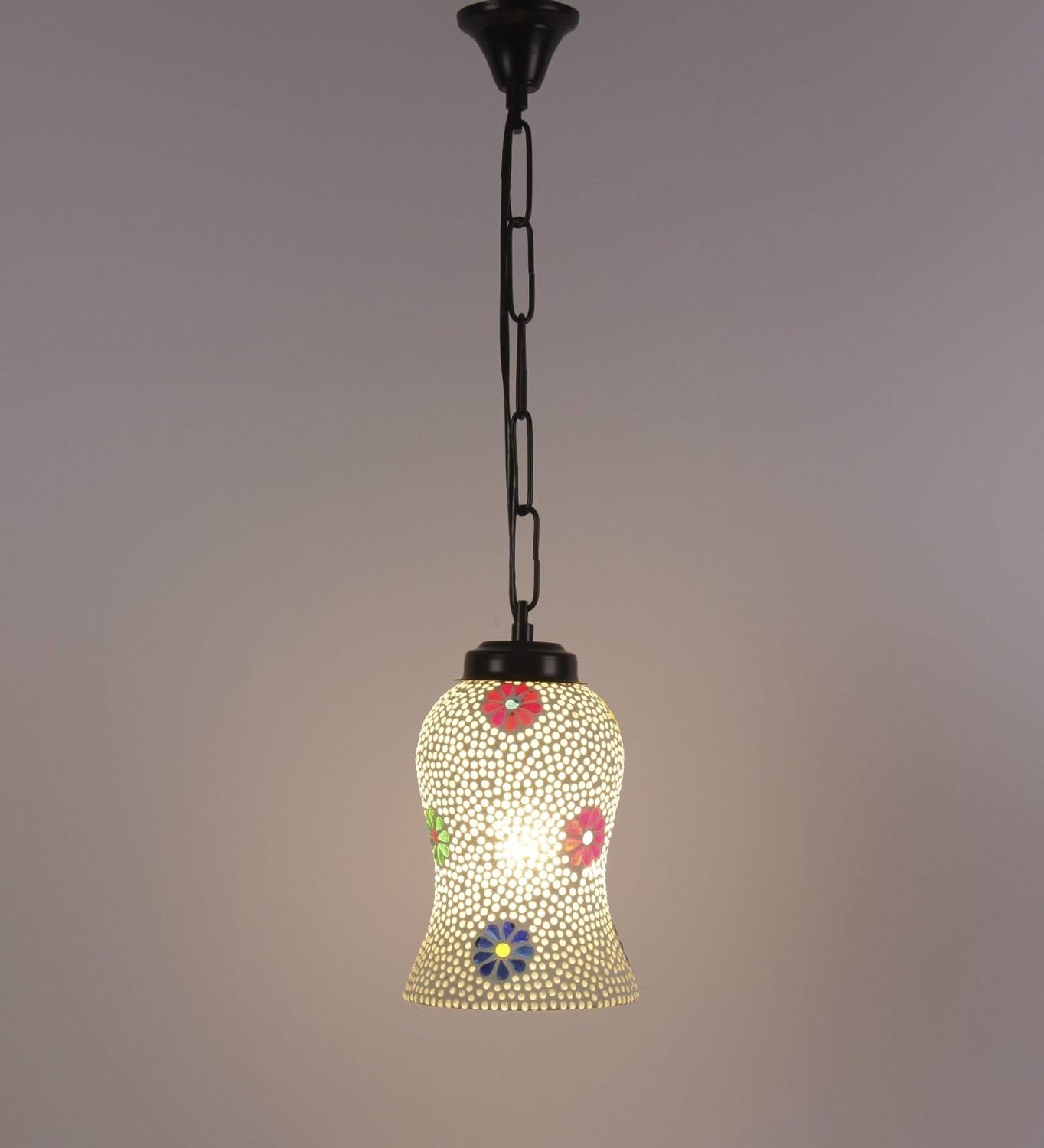 Multicolor Mosaic Glass Hanging Lamp (Glass,Medium)