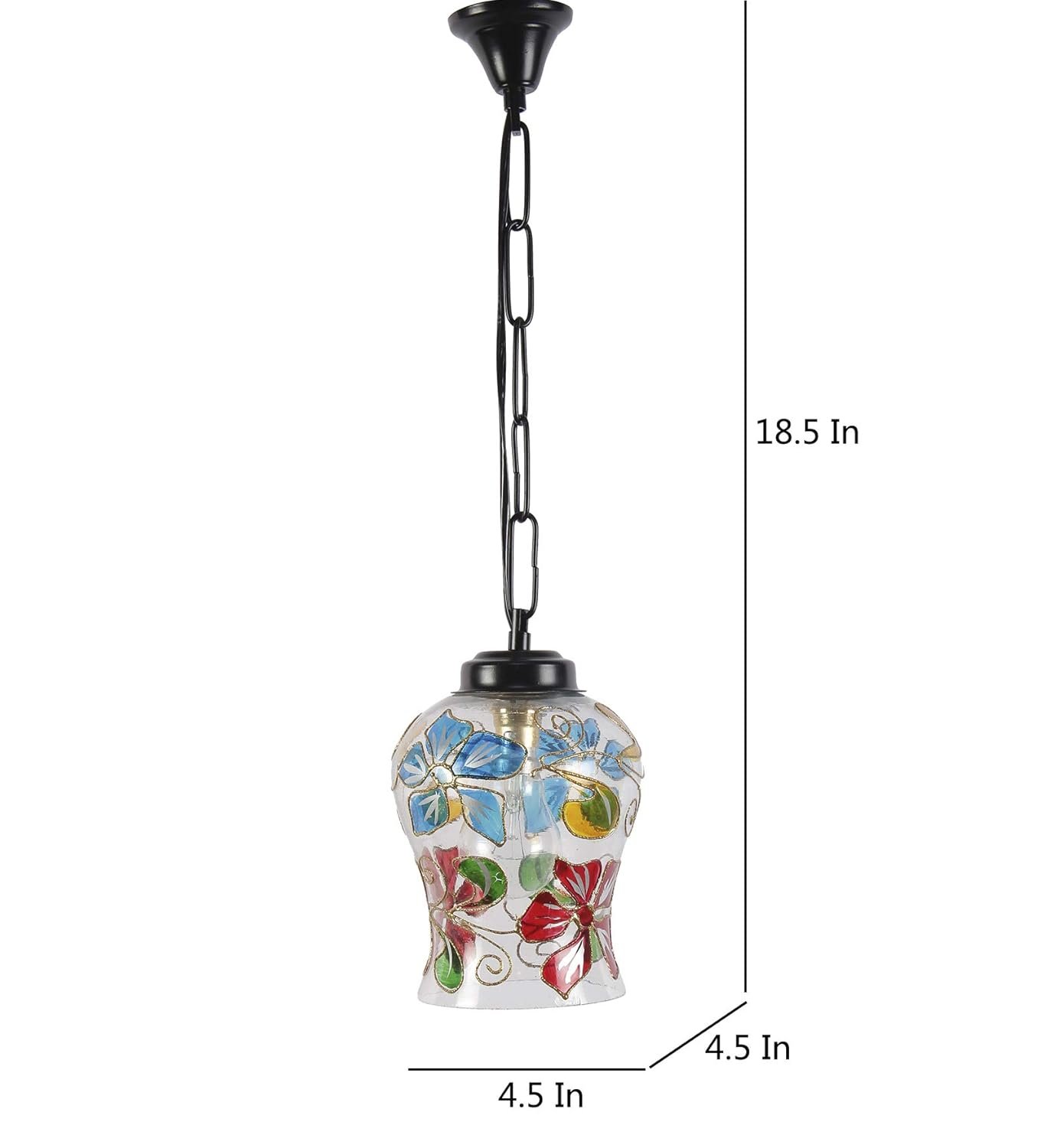 Multicolor Mosaic Glass Hanging Lamp (Glass,Medium)