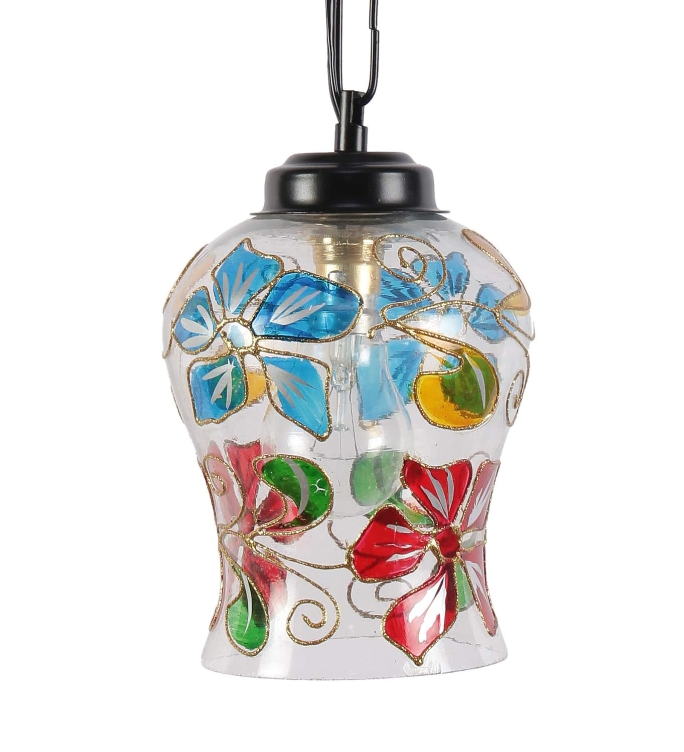 Multicolor Mosaic Glass Hanging Lamp (Glass,Medium)