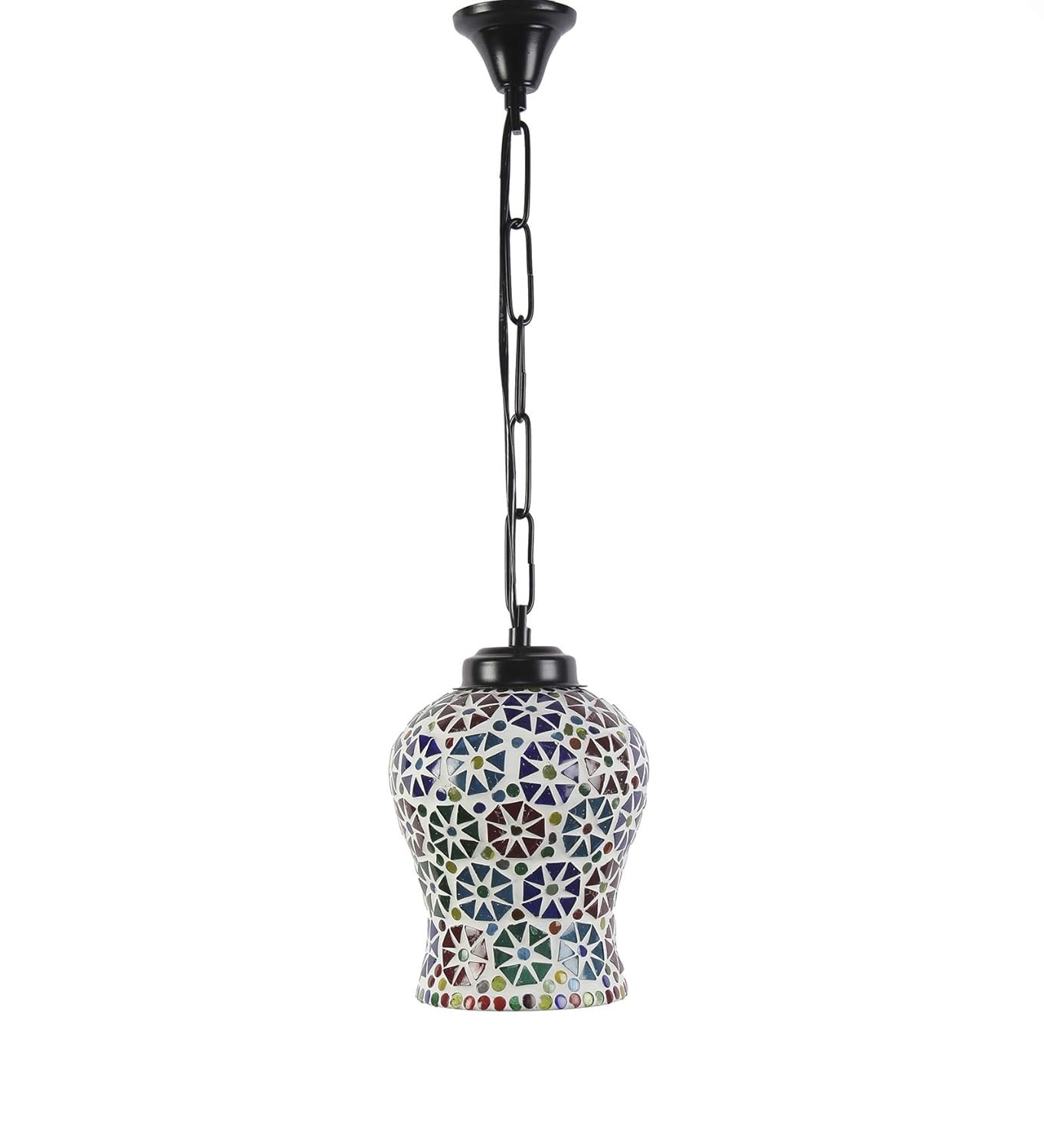 Multicolor Mosaic Glass Hanging Lamp (Glass,Medium)