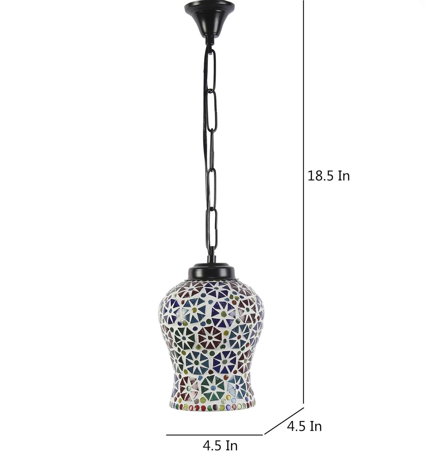 Multicolor Mosaic Glass Hanging Lamp (Glass,Medium)