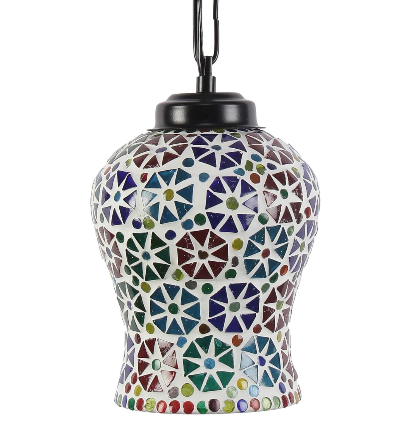 Multicolor Mosaic Glass Hanging Lamp (Glass,Medium)
