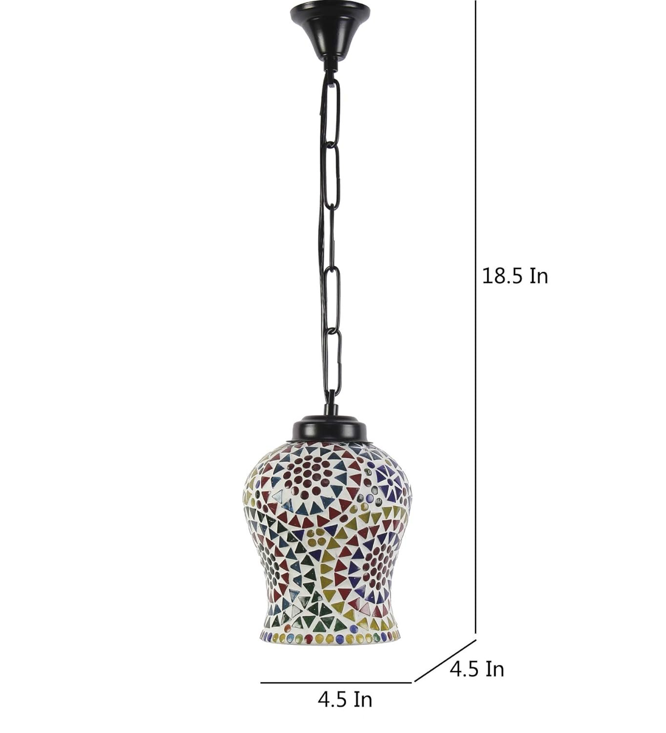 Multicolor Mosaic Glass Hanging Lamp (Glass,Medium)