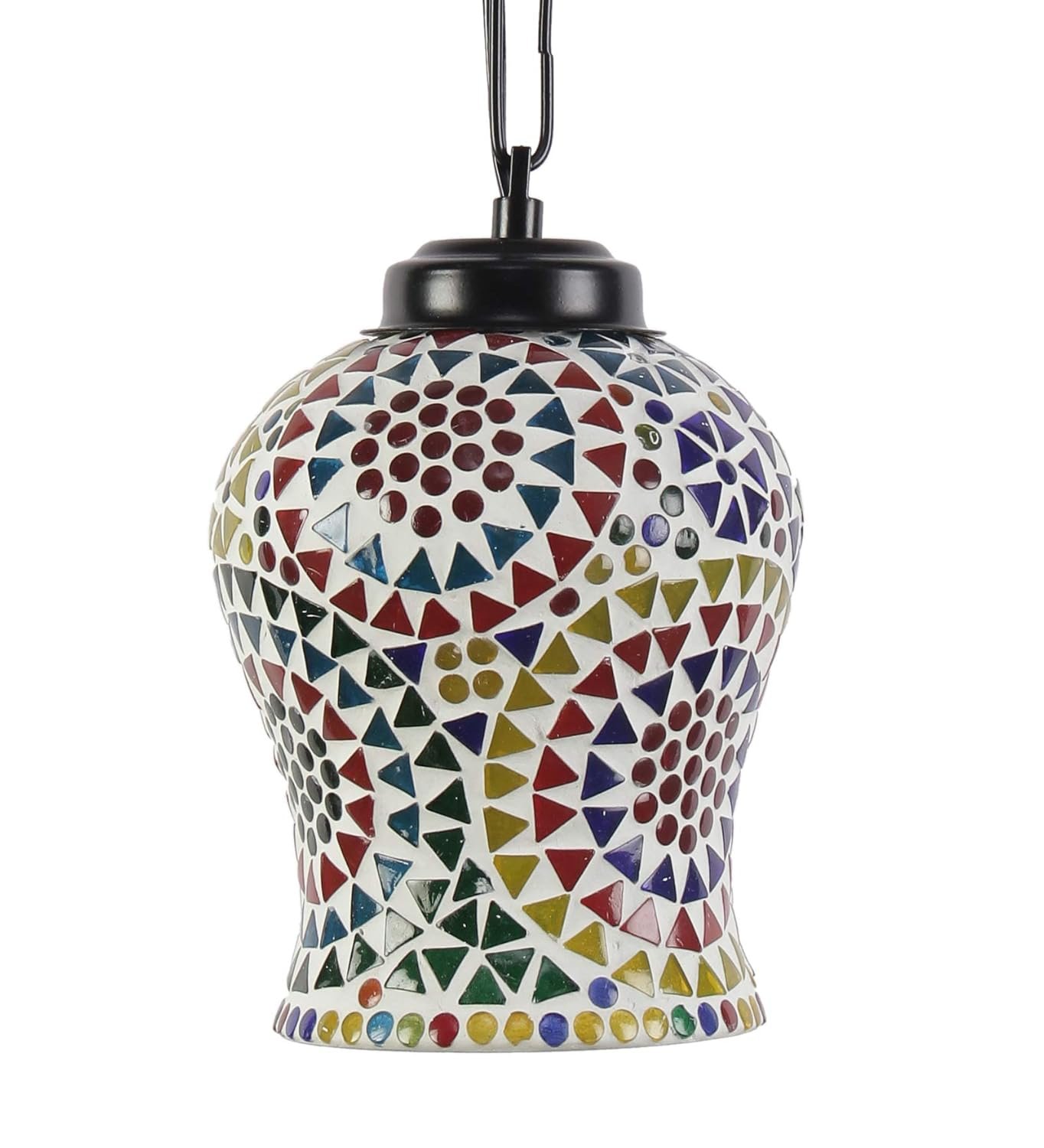 Multicolor Mosaic Glass Hanging Lamp (Glass,Medium)