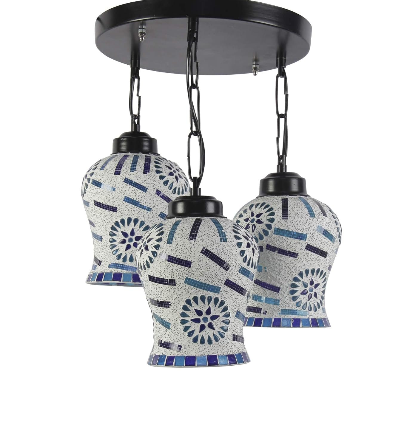 Multicolor Mosaic Glass Cluster Hanging Lamp (Multicolor)