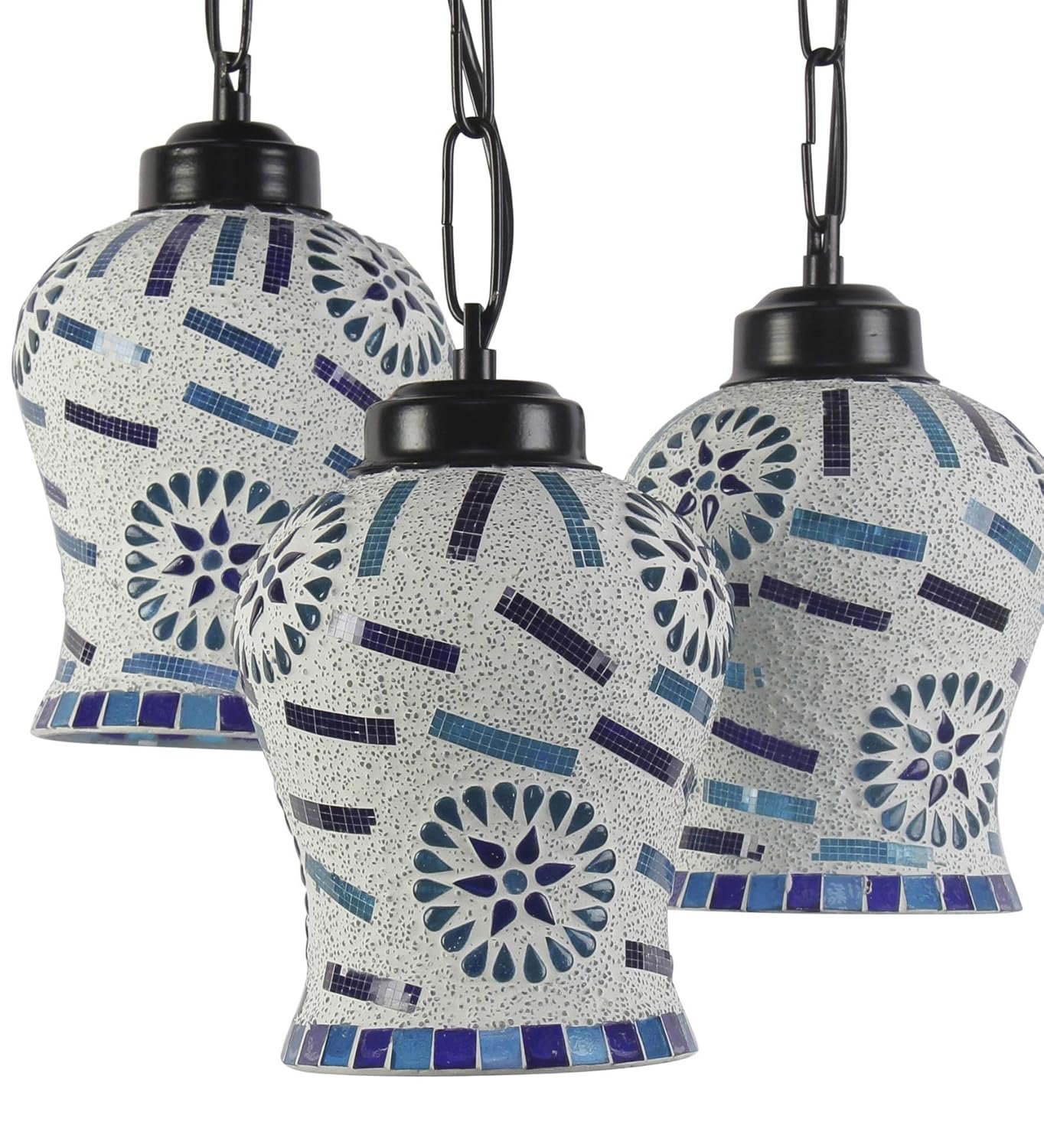 Multicolor Mosaic Glass Cluster Hanging Lamp (Multicolor)