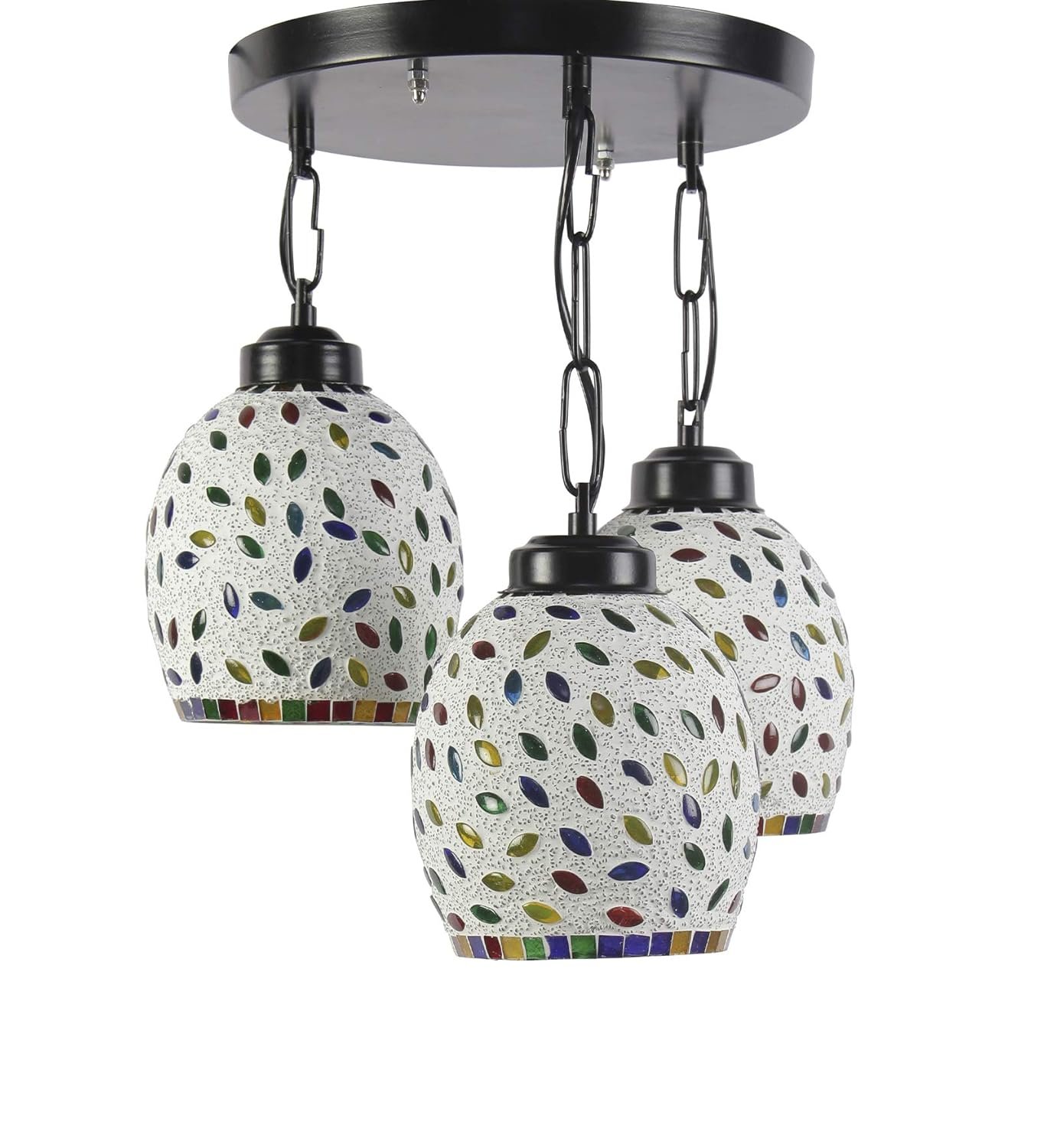 Multicolor Mosaic Glass Cluster Hanging Lamp (Multicolor)