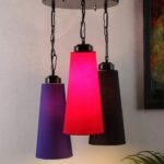 Triple Conical Cotton Multicolor Hanging/Pendant (Multicolor Cotton)