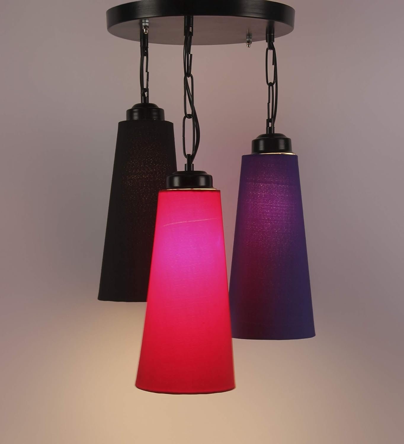 Triple Conical Cotton Multicolor Hanging/Pendant (Multicolor Cotton)