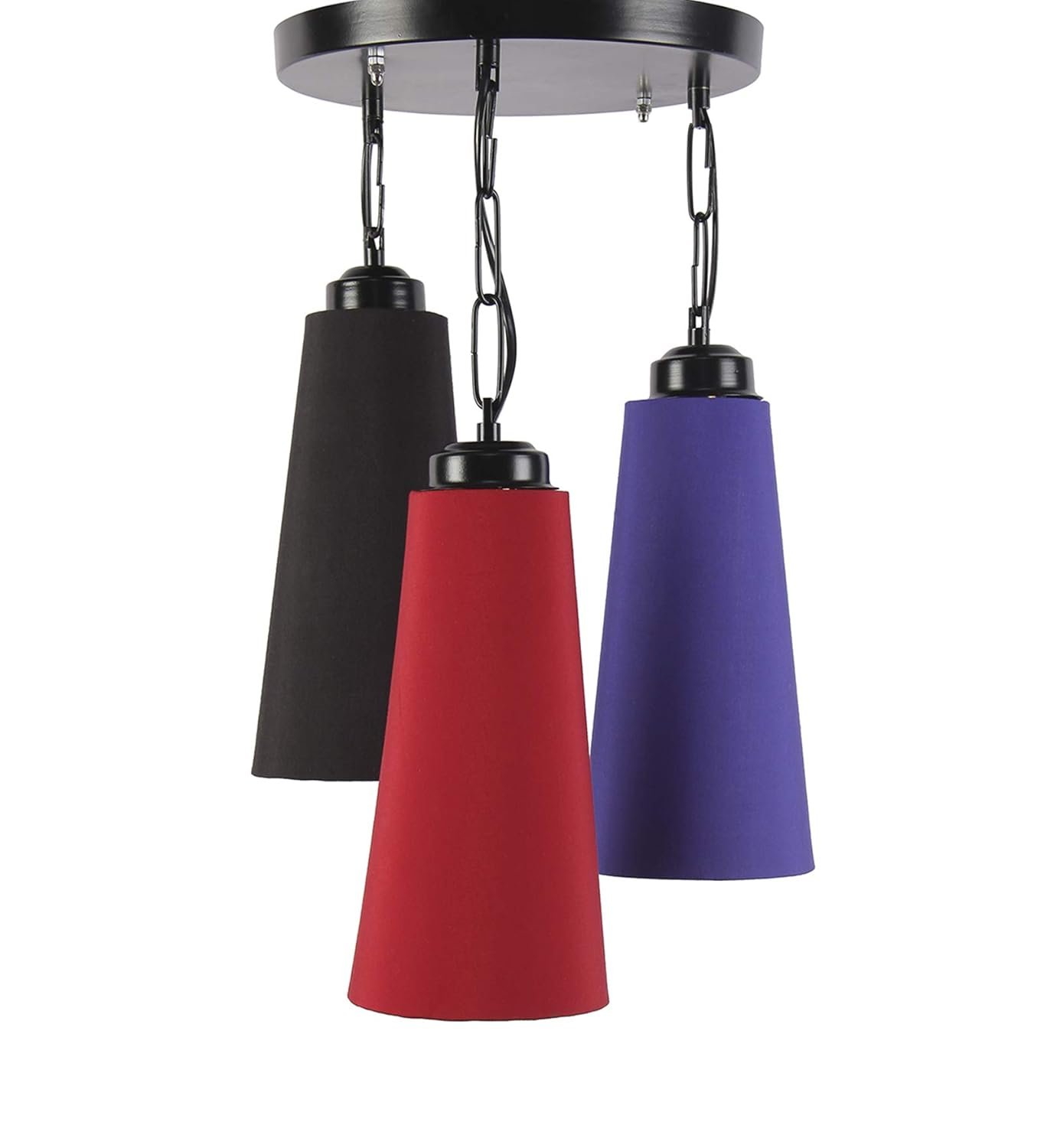 Triple Conical Cotton Multicolor Hanging/Pendant (Multicolor Cotton)
