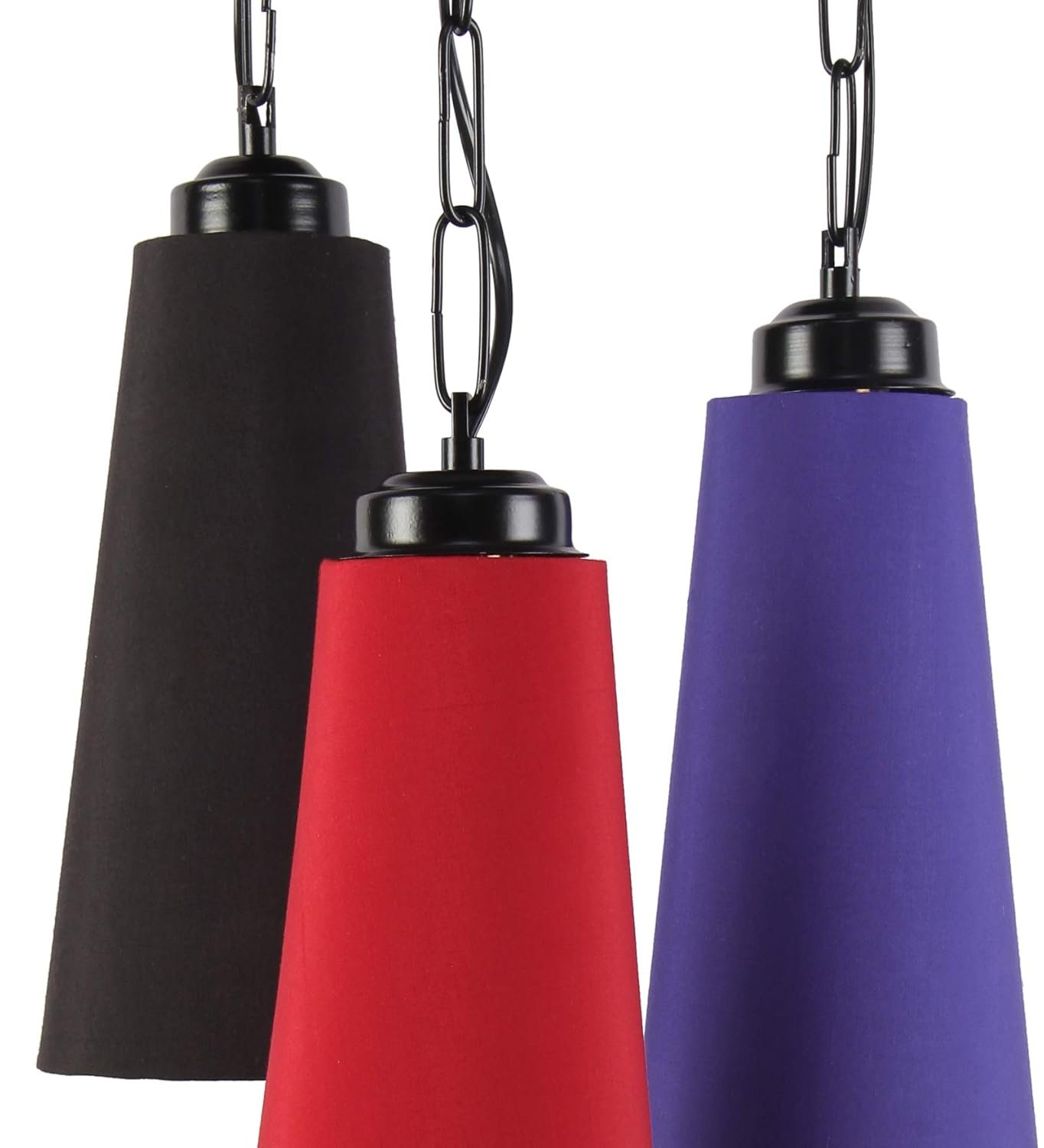 Triple Conical Cotton Multicolor Hanging/Pendant (Multicolor Cotton)