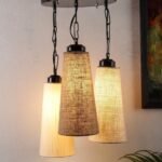 Triple Conical Cotton/Jute Multicolor Hanging/Pendant (Multicolor Jute/Cotton)