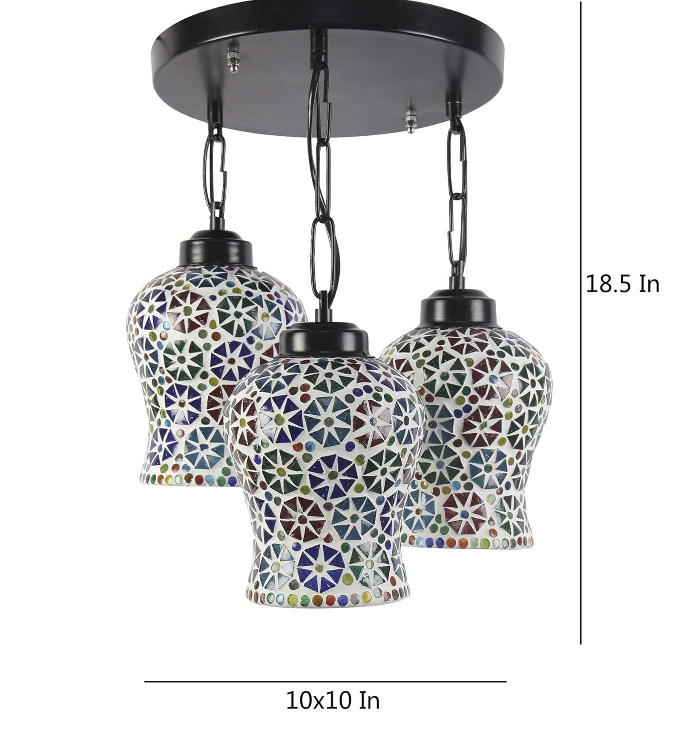 Multicolor Mosaic Glass Cluster Hanging Lamp (Multicolor)