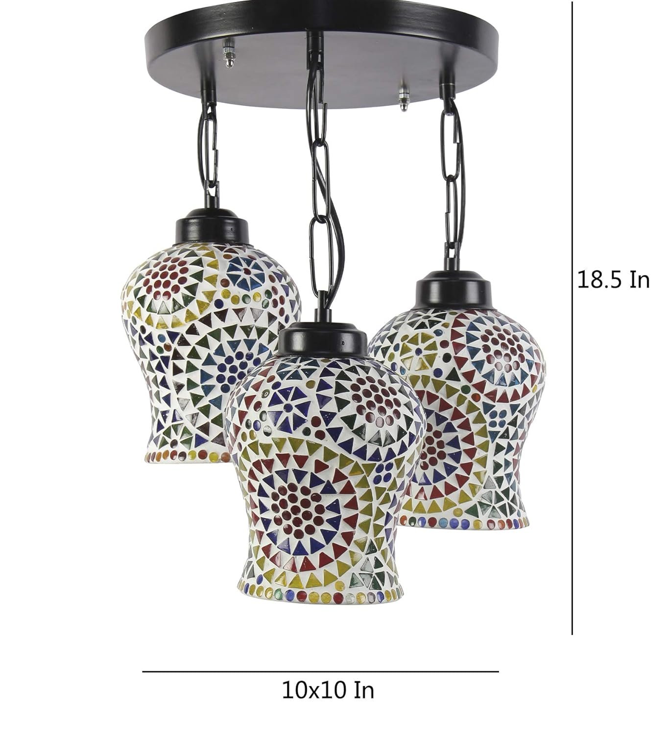 Multicolor Mosaic Glass Cluster Hanging Lamp (Multicolor)