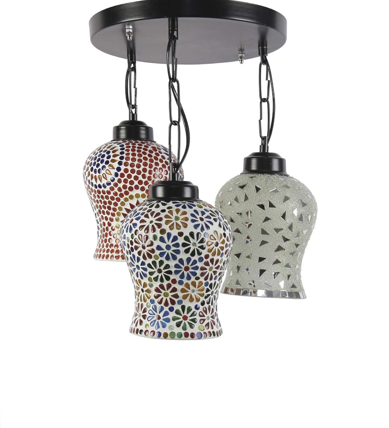 Multicolor Mosaic Glass Cluster Hanging Lamp (Multicolor)