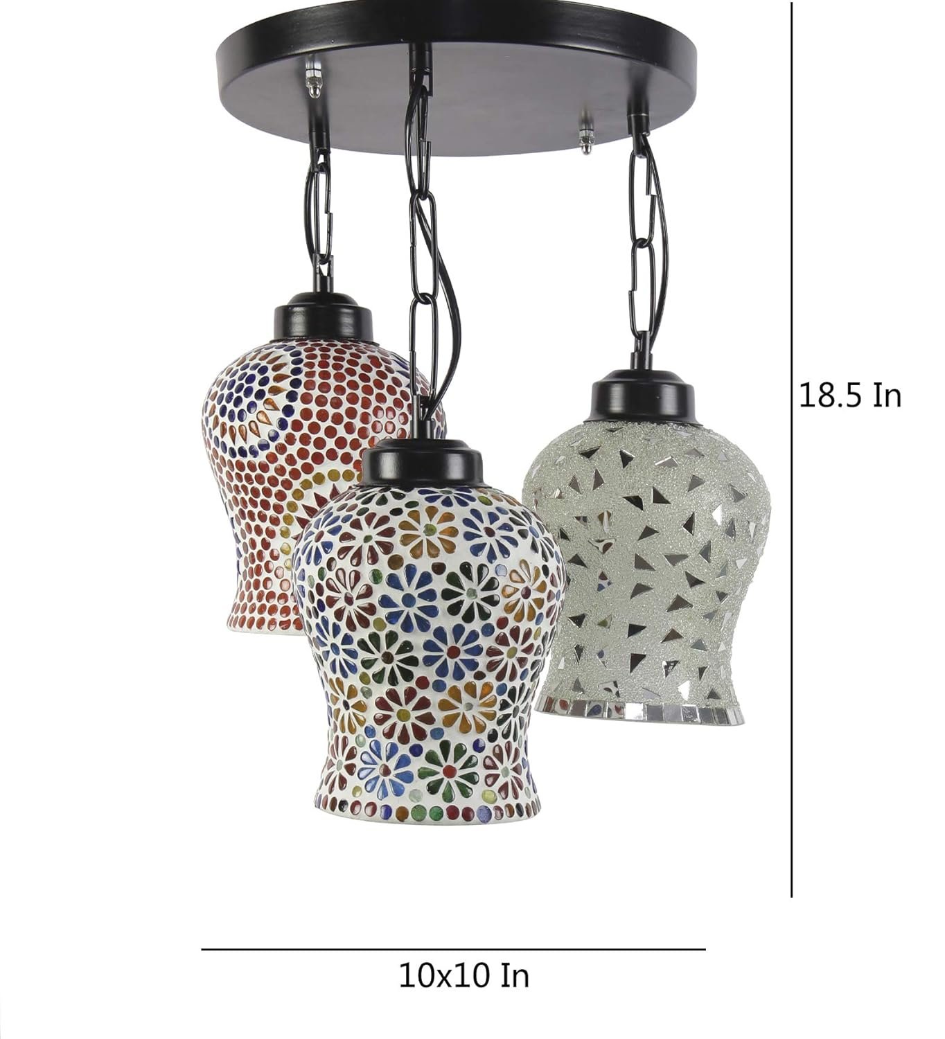 Multicolor Mosaic Glass Cluster Hanging Lamp (Multicolor)