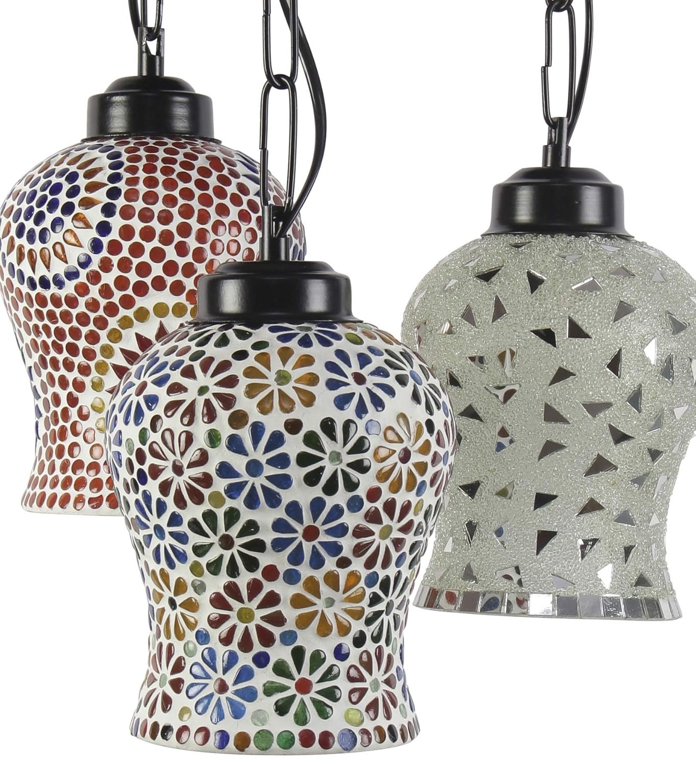 Multicolor Mosaic Glass Cluster Hanging Lamp (Multicolor)
