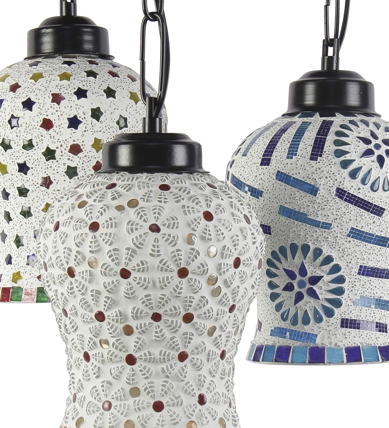 Multicolor Mosaic Glass Cluster Hanging Lamp (Multicolor)