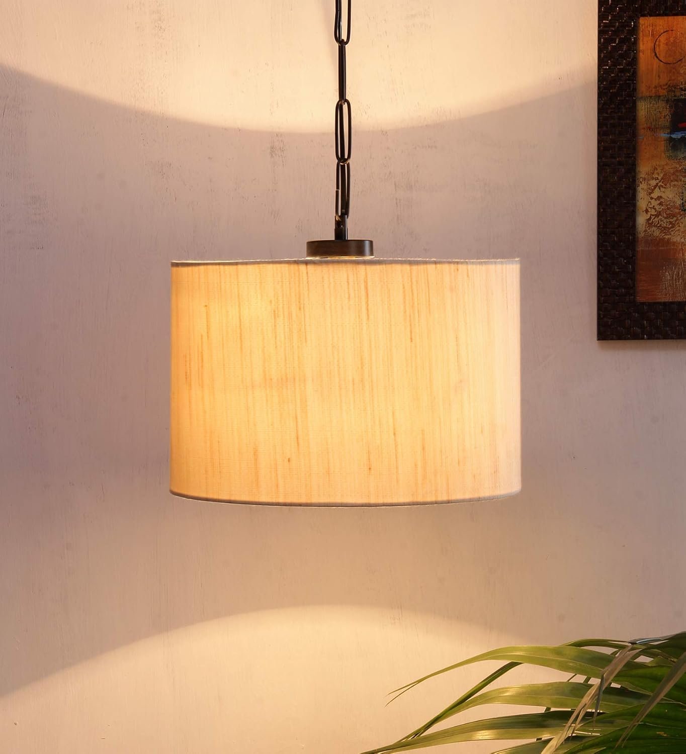 White Jute Hanging Lamp