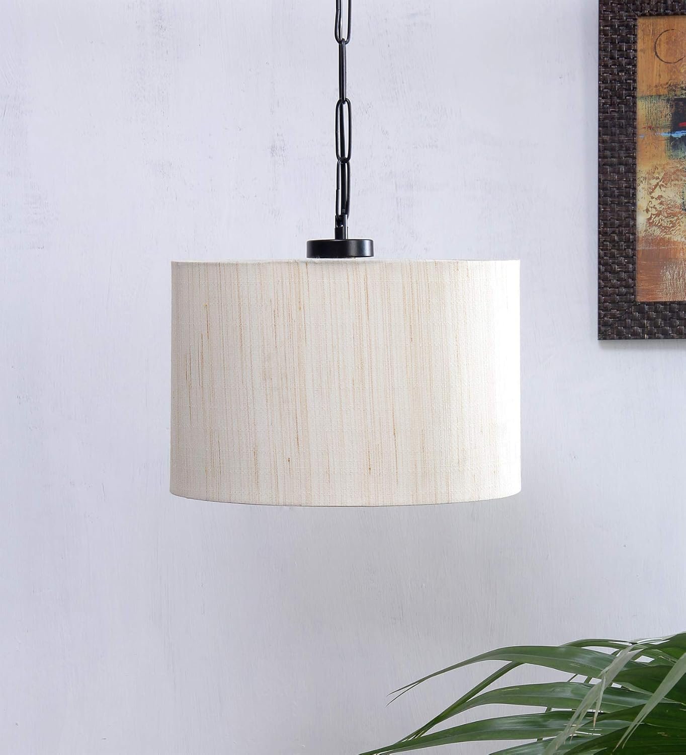 White Jute Hanging Lamp