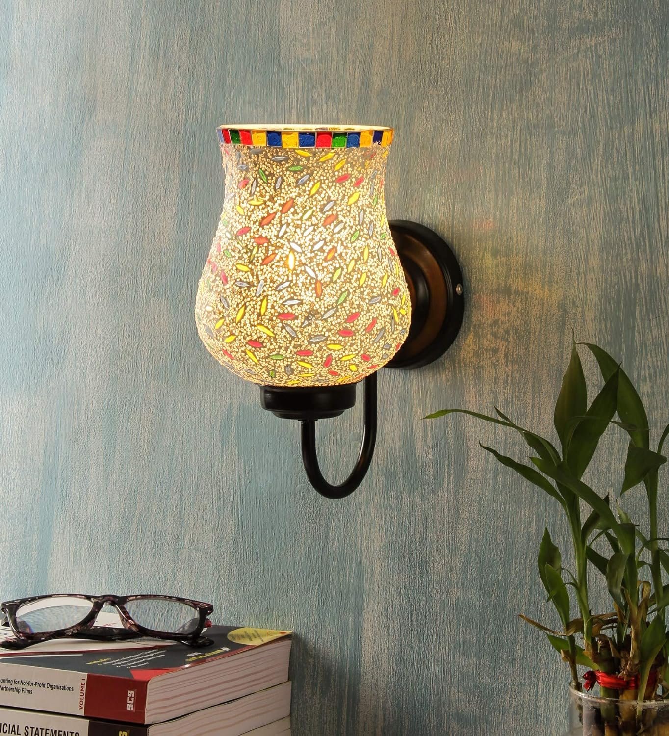 Multicolor Mosaic Wall Mounted Light (Small,Multicolor)