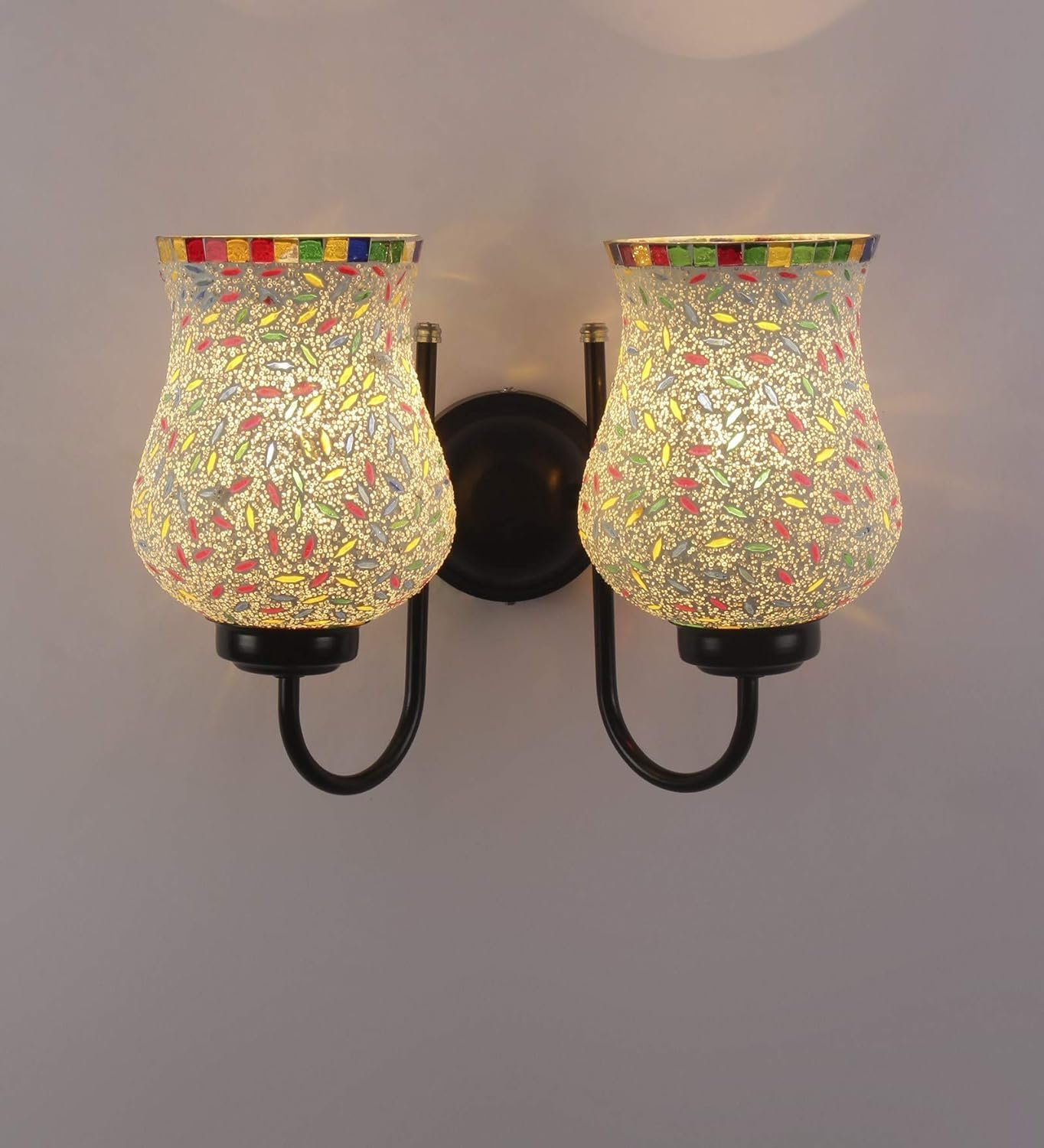 Multicolor Mosaic Double Wall Mounted Lamp (Multicolor,Double)