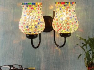 Multicolor Mosaic Double Wall Mounted Lamp (Multicolor,Double)