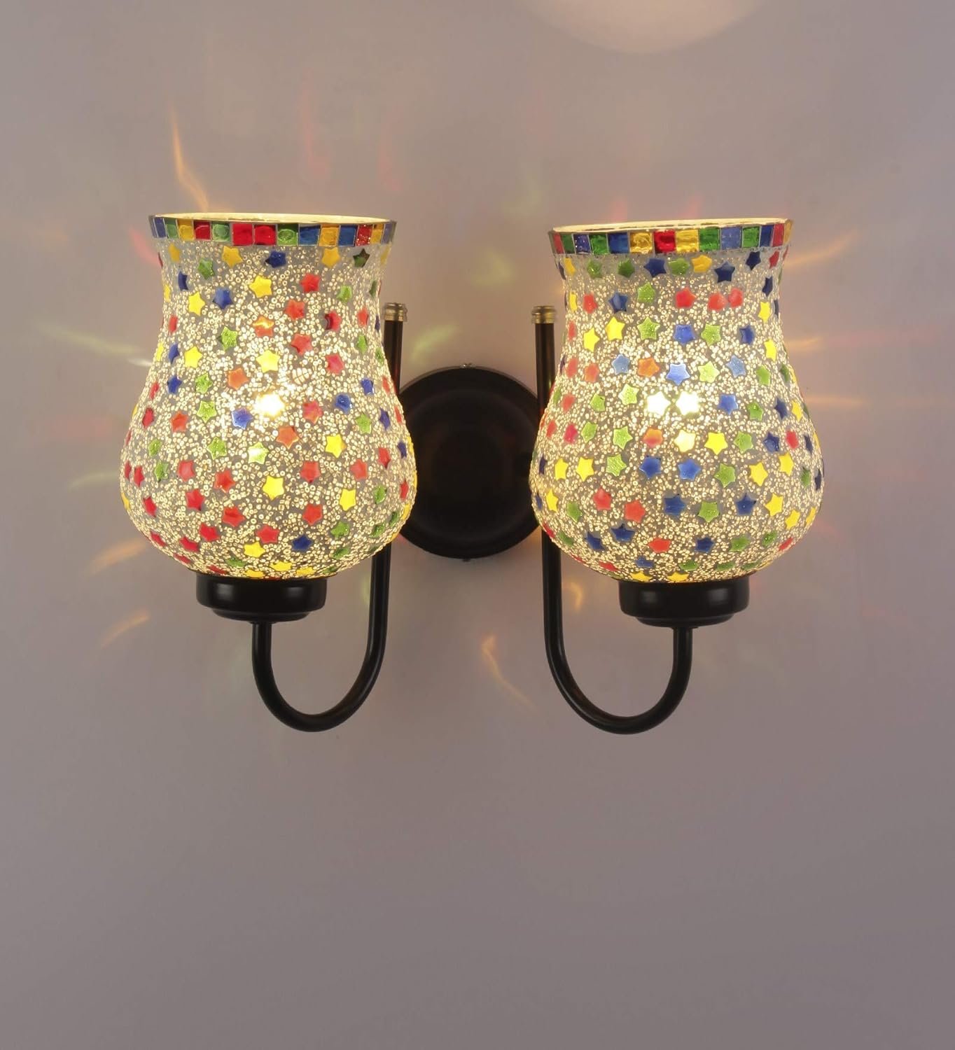 Multicolor Mosaic Double Wall Mounted Lamp (Multicolor,Double)