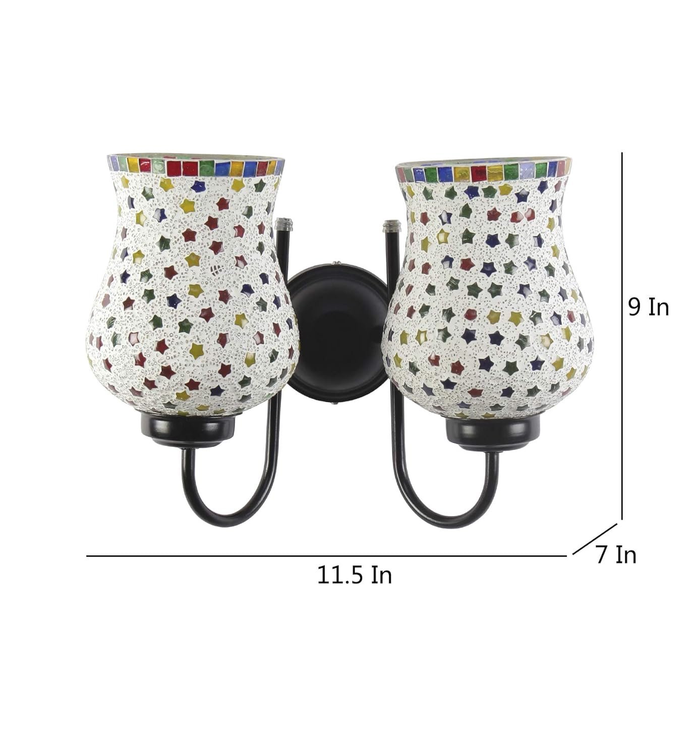 Multicolor Mosaic Double Wall Mounted Lamp (Multicolor,Double)