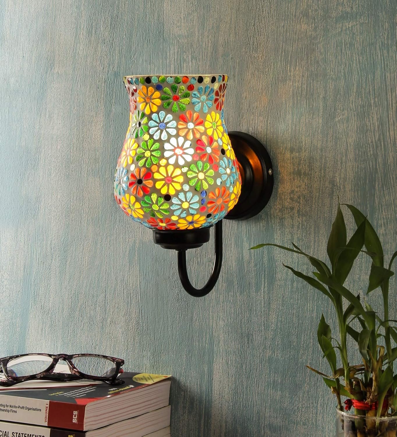 Multicolor Mosaic Wall Mounted Light (Small,Multicolor)
