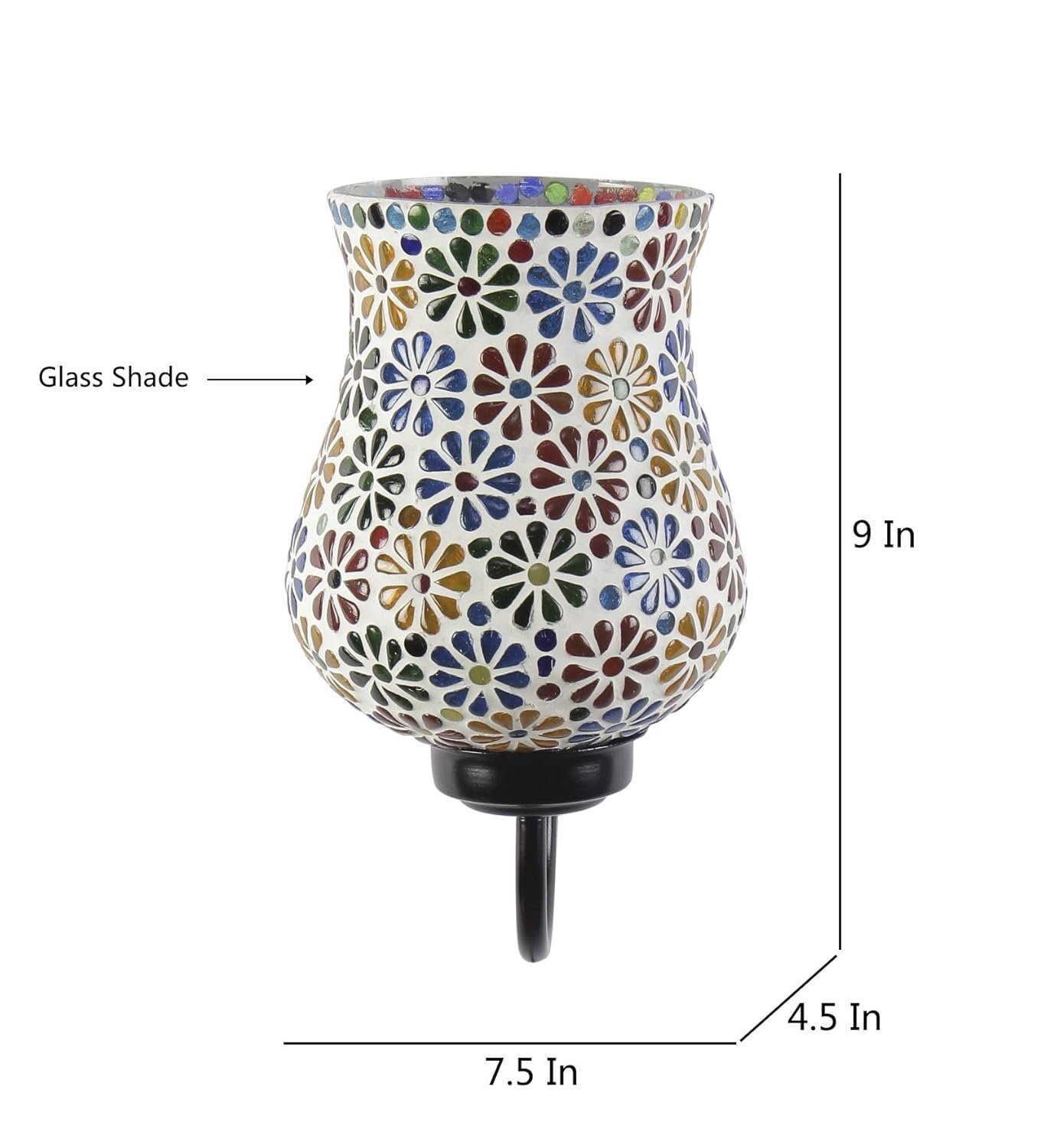 Multicolor Mosaic Wall Mounted Light (Small,Multicolor)