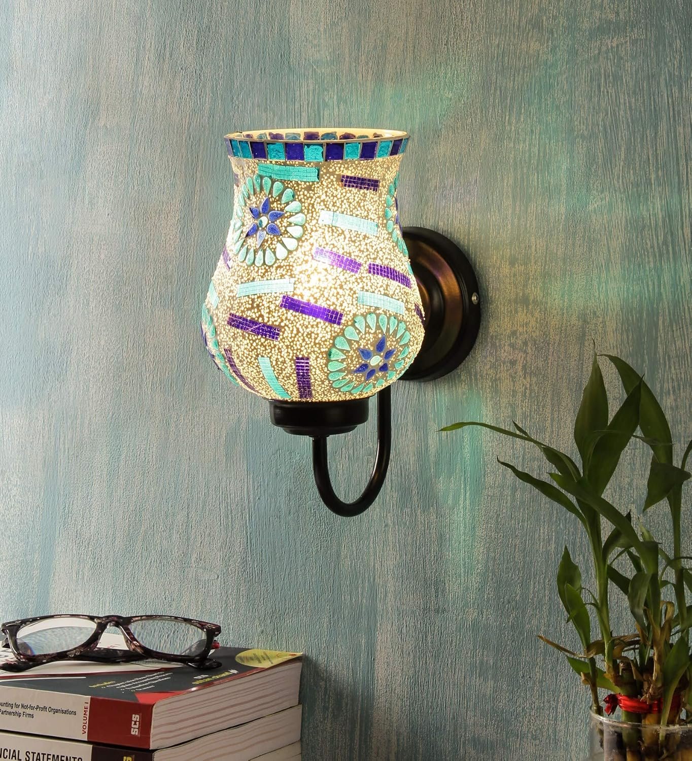 Multicolor Mosaic Wall Mounted Light (Small,Multicolor)