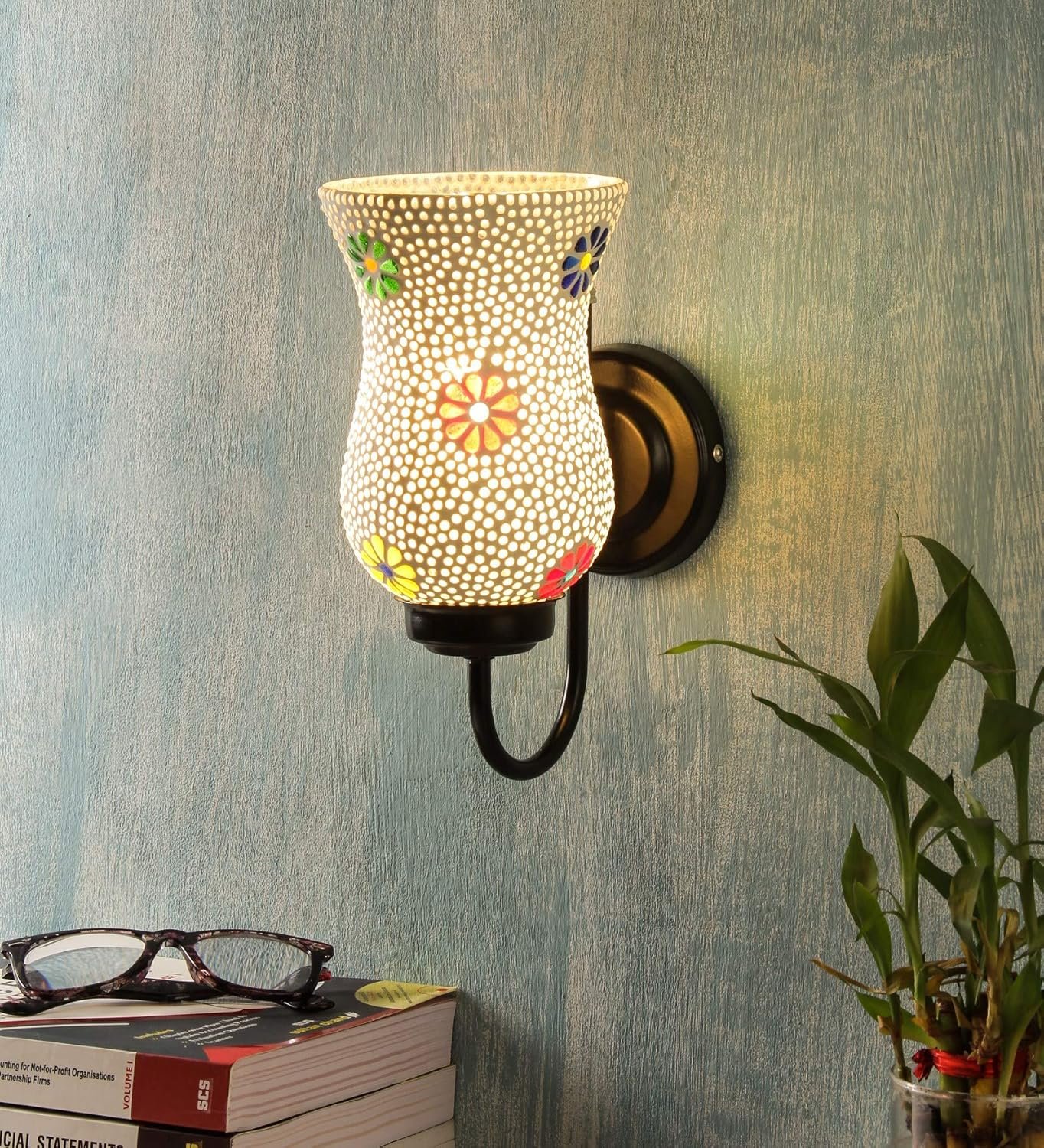 Multicolor Mosaic Wall Mounted Light (Small,Multicolor)