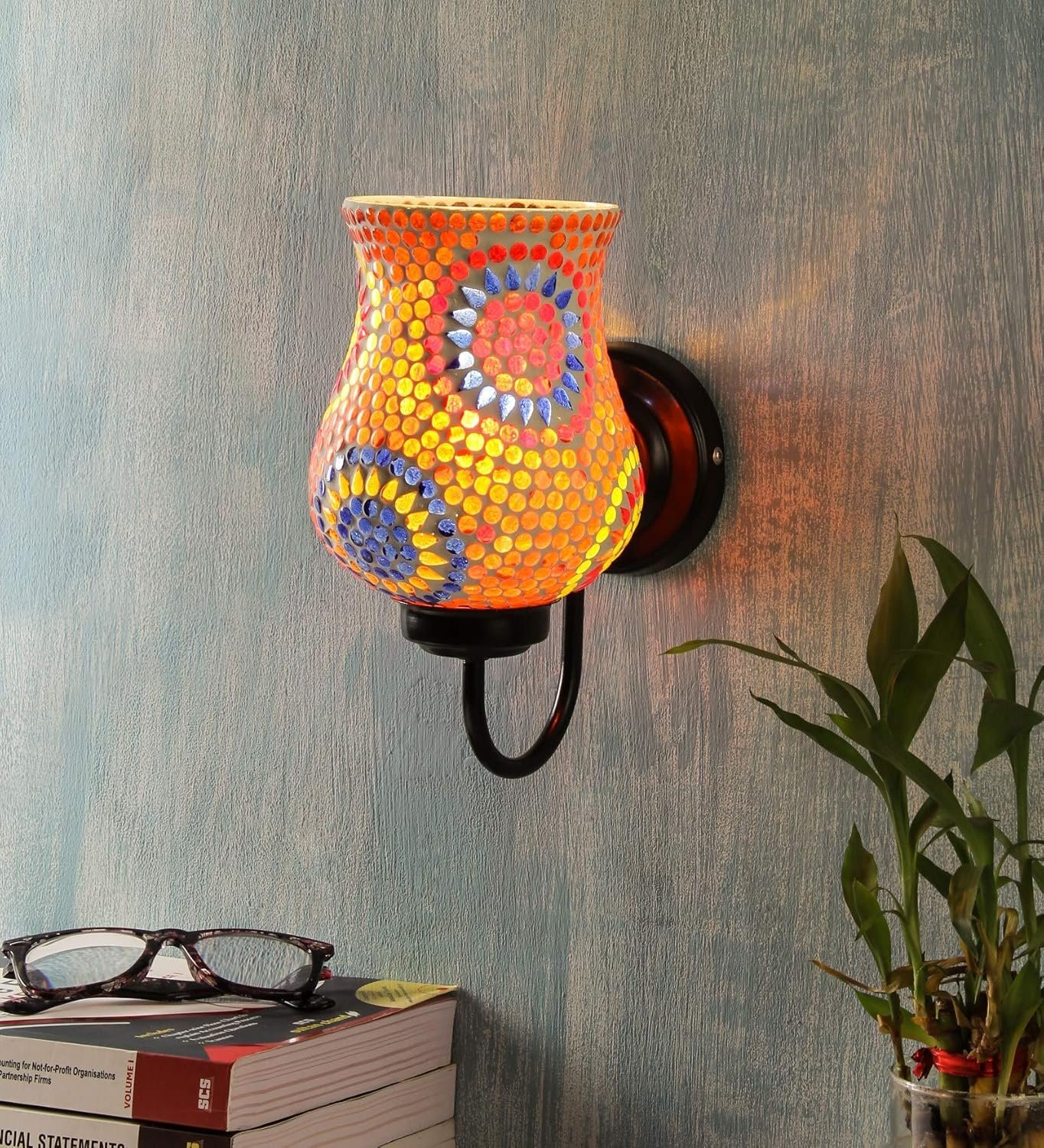 Multicolor Mosaic Wall Mounted Light (Small,Multicolor)