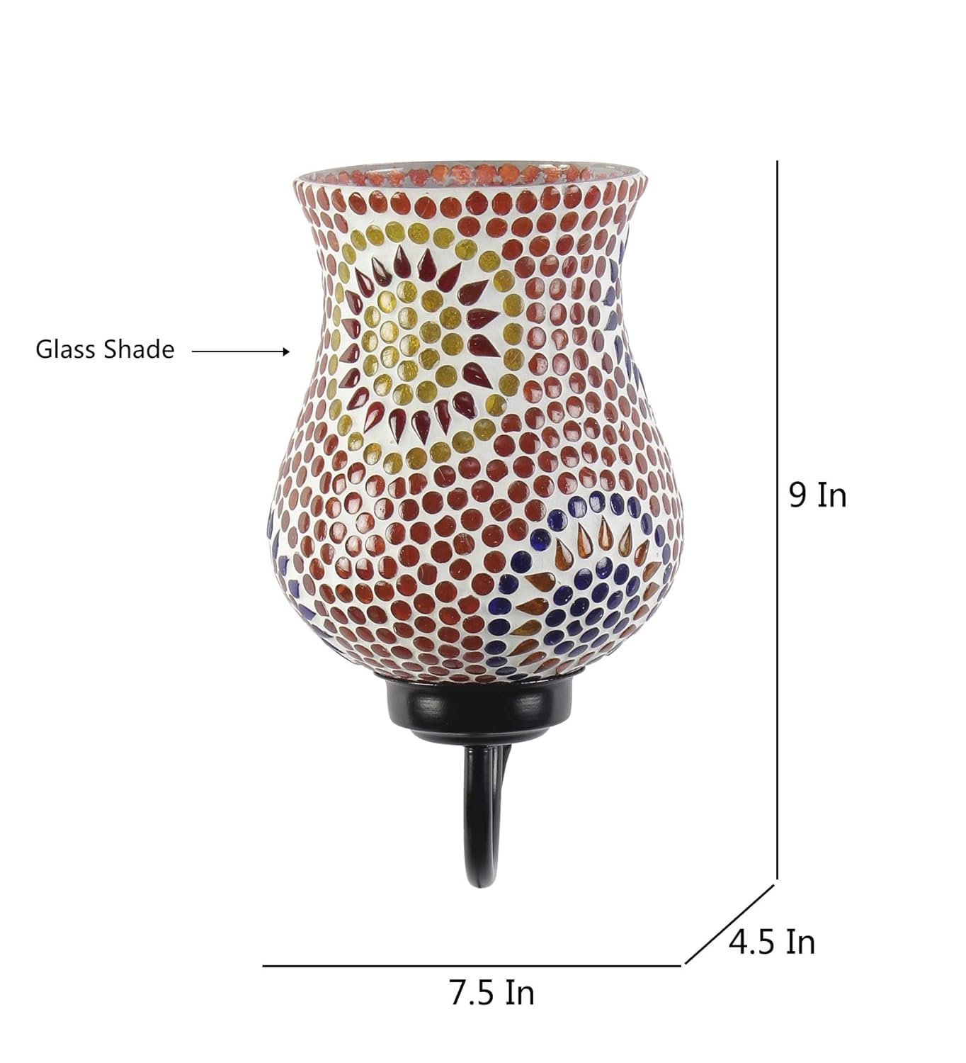 Multicolor Mosaic Wall Mounted Light (Small,Multicolor)