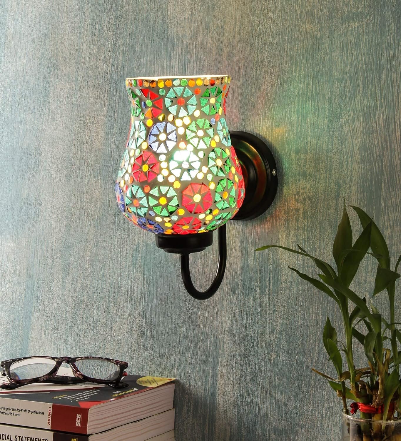 Multicolor Mosaic Wall Mounted Light (Small,Multicolor)