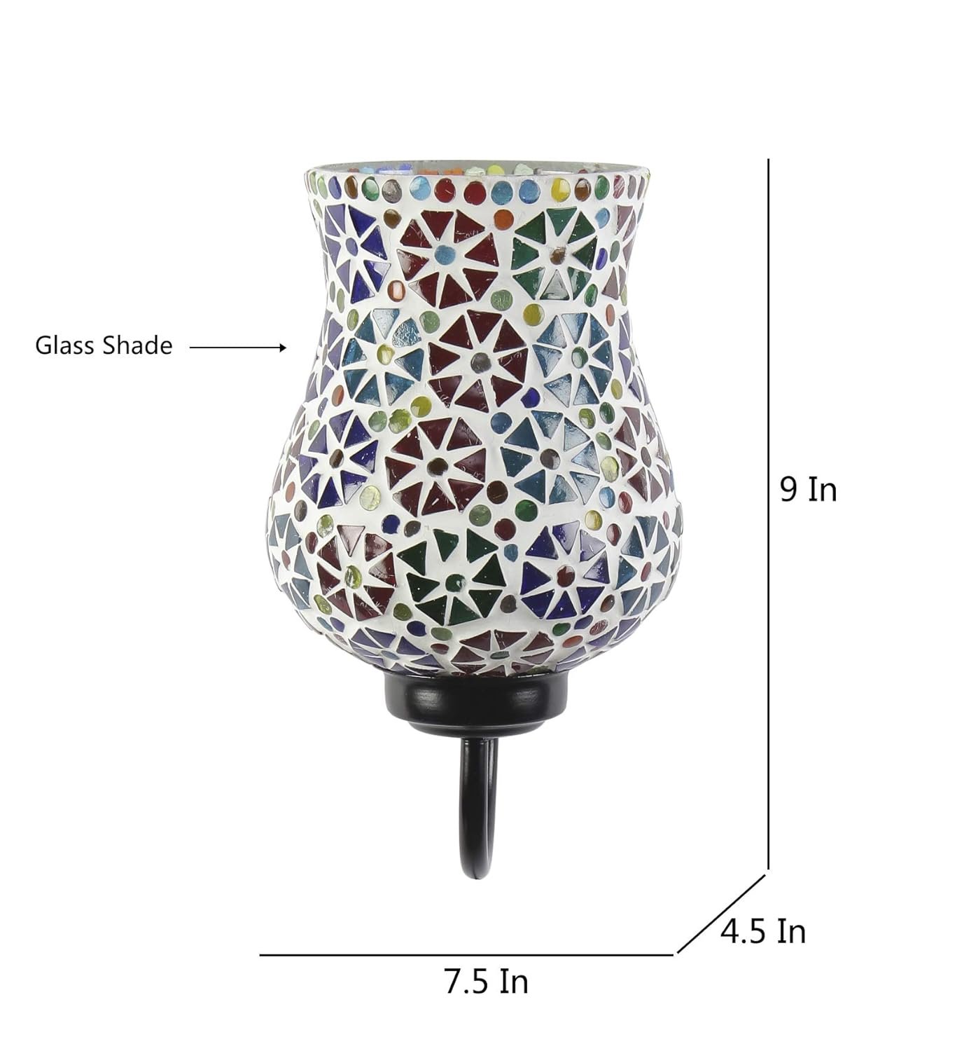 Multicolor Mosaic Wall Mounted Light (Small,Multicolor)