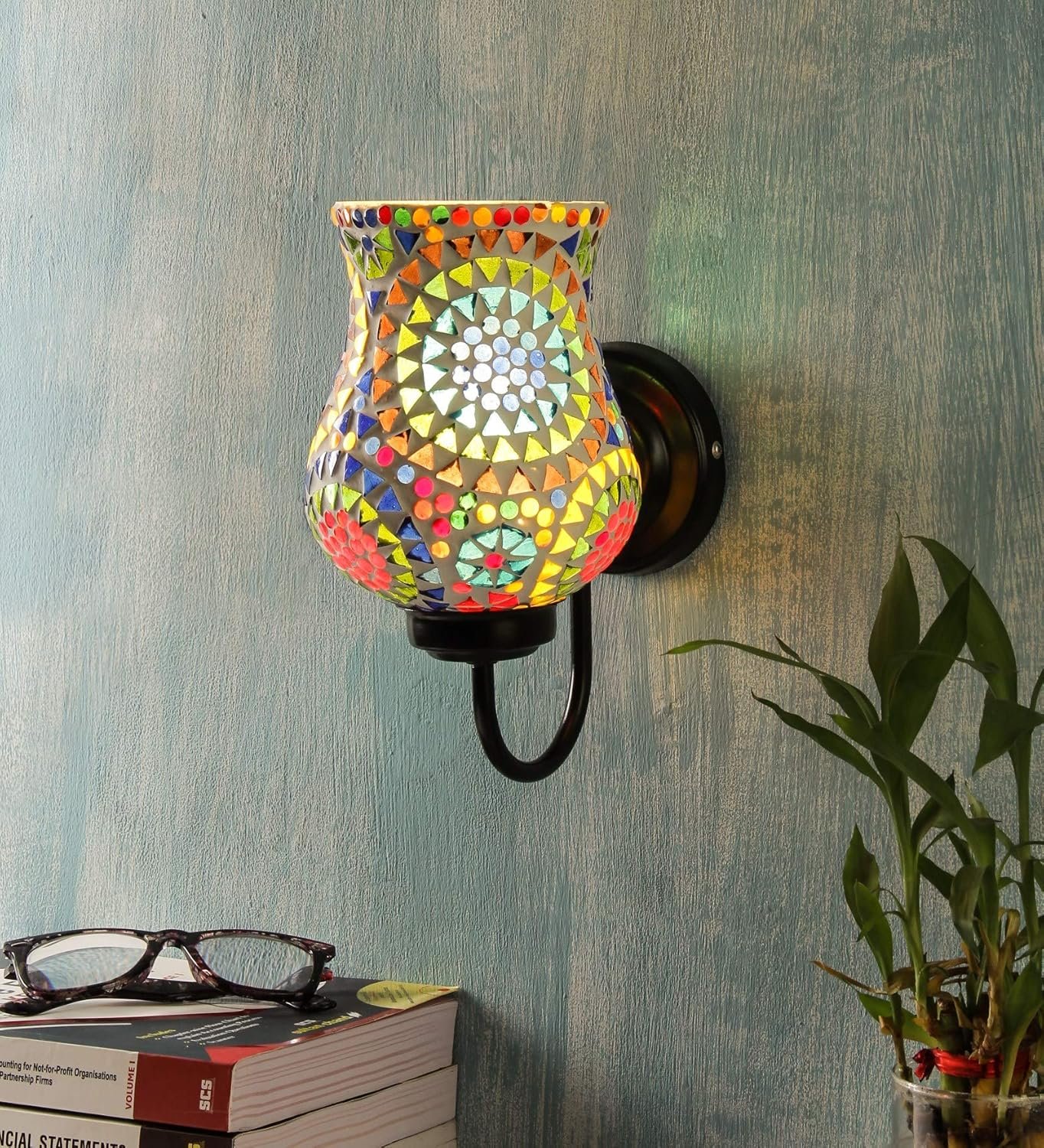 Multicolor Mosaic Wall Mounted Light (Small,Multicolor)