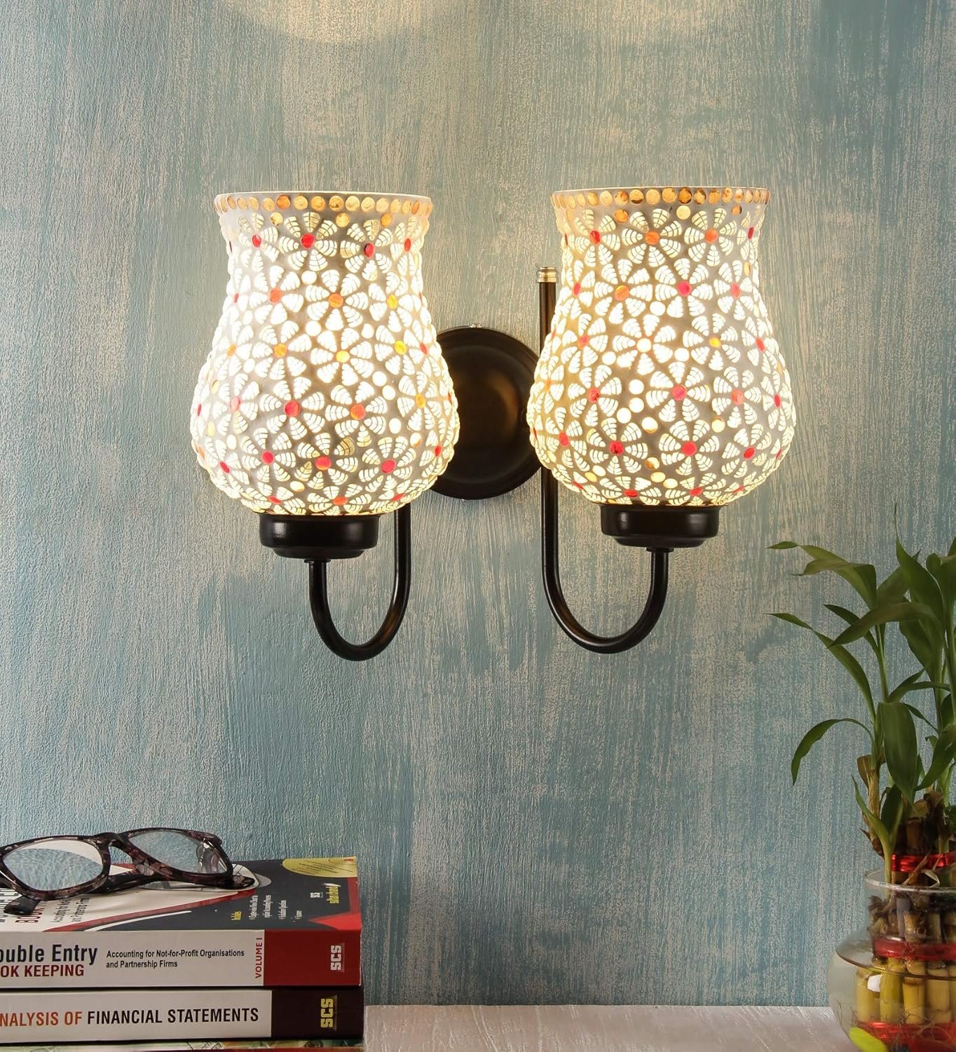Multicolor Mosaic Double Wall Mounted Lamp (Multicolor,Double)