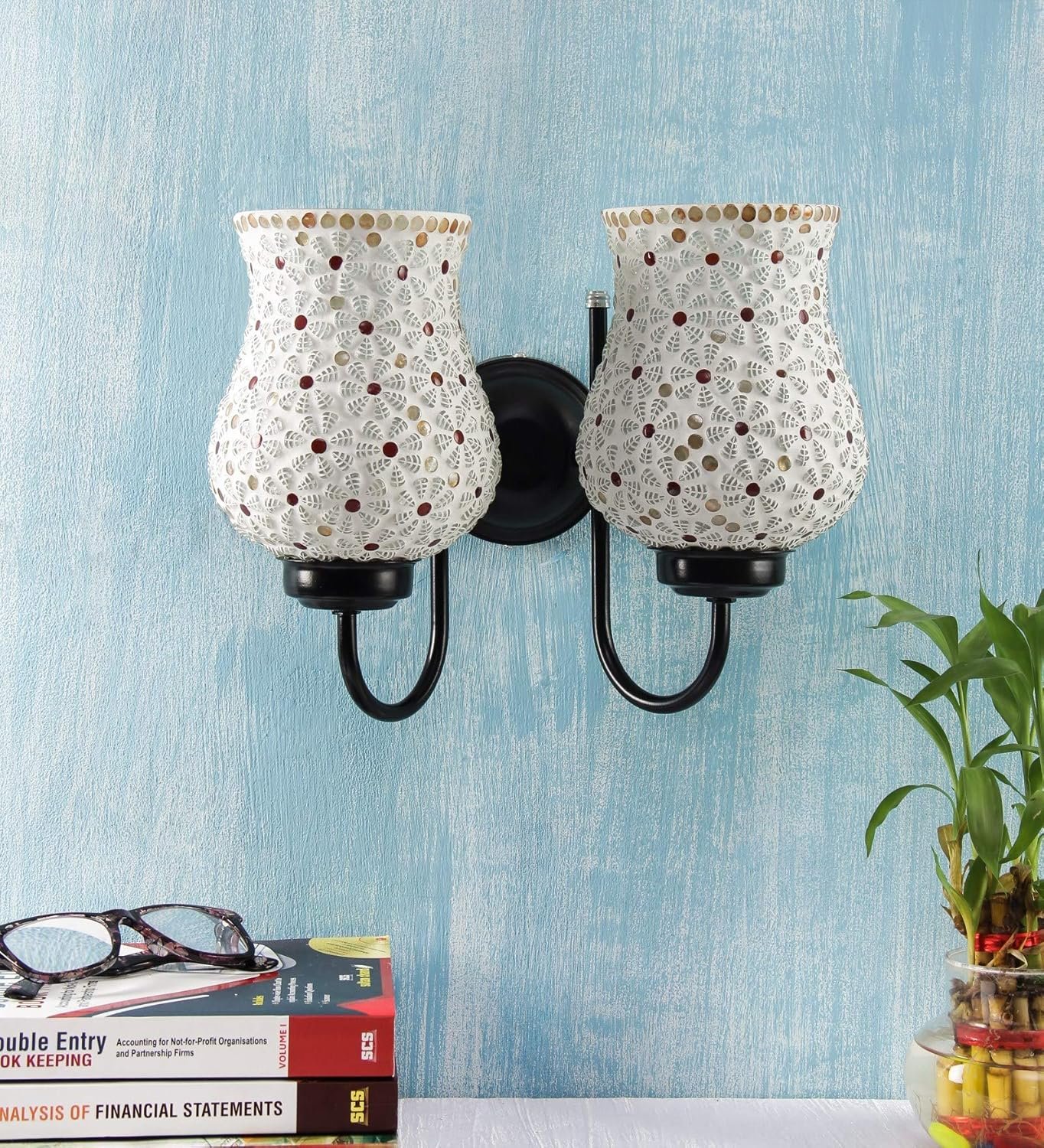 Multicolor Mosaic Double Wall Mounted Lamp (Multicolor,Double)