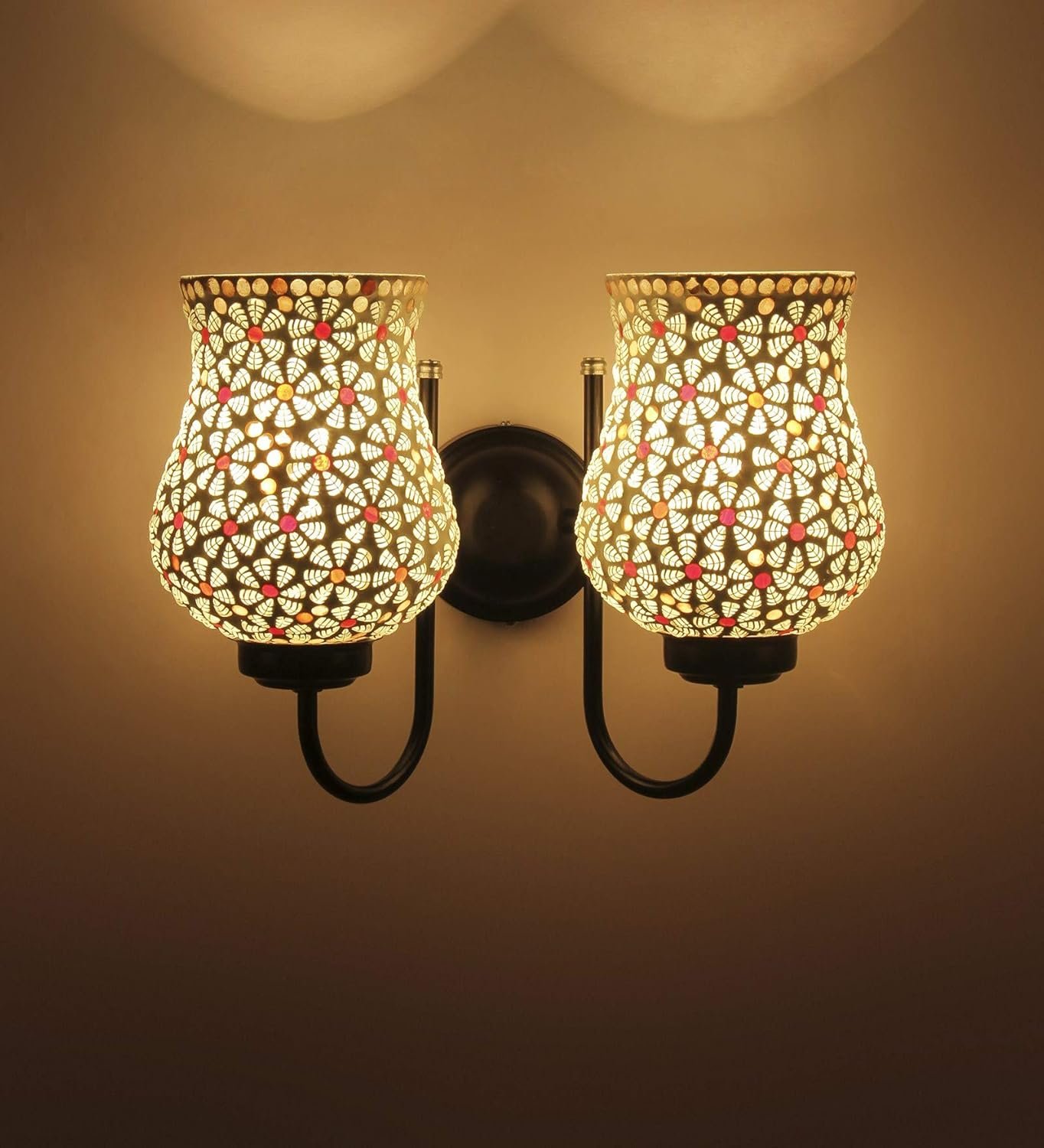 Multicolor Mosaic Double Wall Mounted Lamp (Multicolor,Double)
