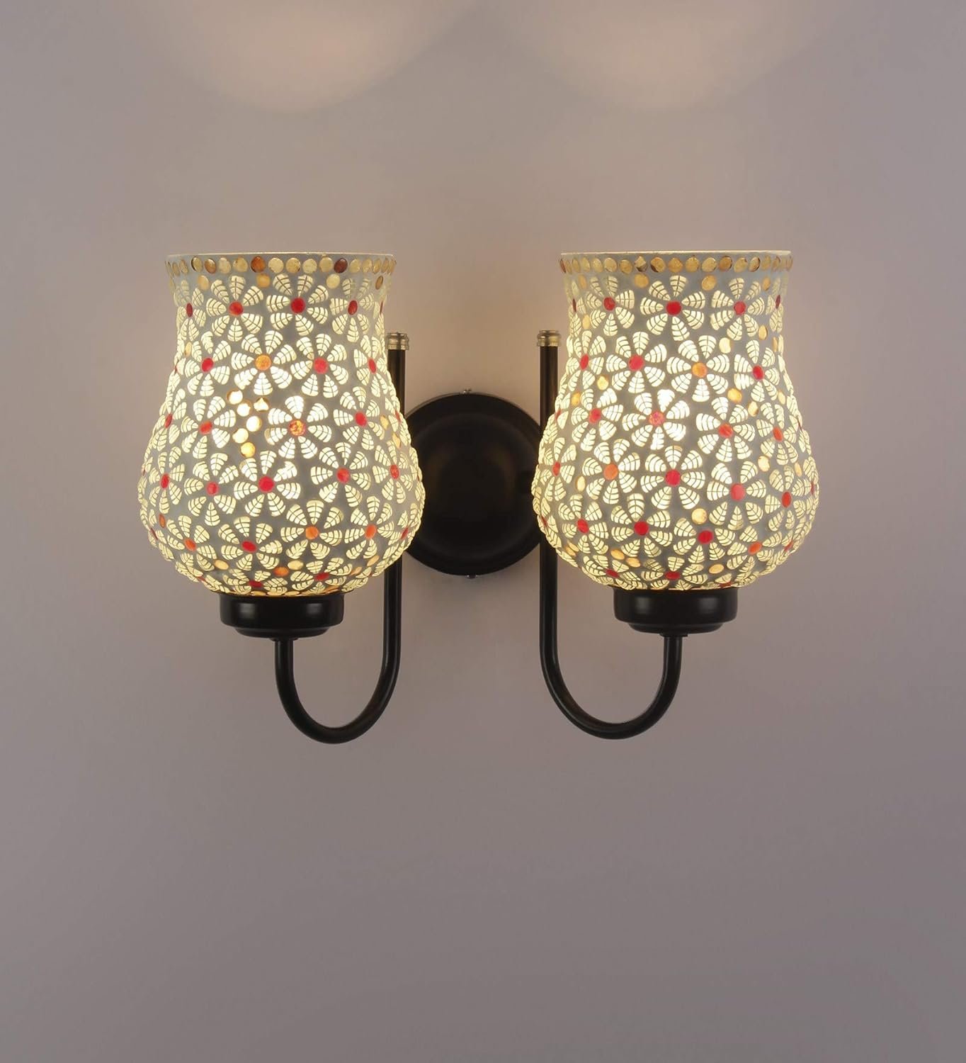 Multicolor Mosaic Double Wall Mounted Lamp (Multicolor,Double)