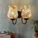 Multicolor Mosaic Double Wall Mounted Lamp (Multicolor,Double)