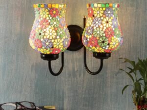 Multicolor Mosaic Double Wall Mounted Lamp (Multicolor,Double)