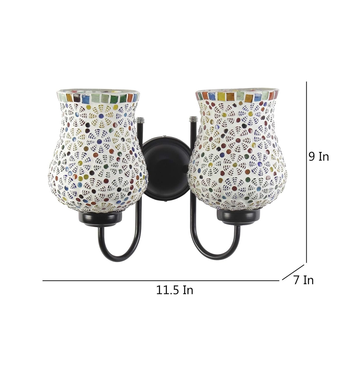 Multicolor Mosaic Double Wall Mounted Lamp (Multicolor,Double)
