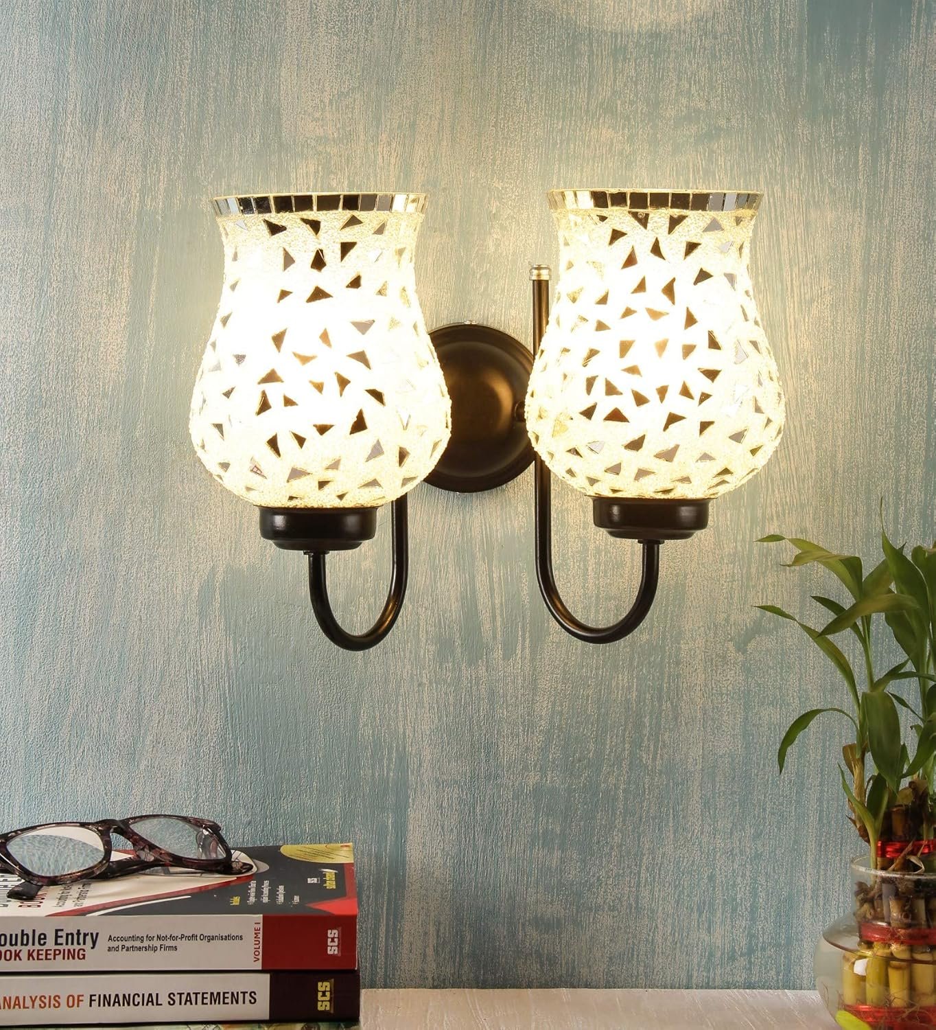 Multicolor Mosaic Double Wall Mounted Lamp (Multicolor,Double)