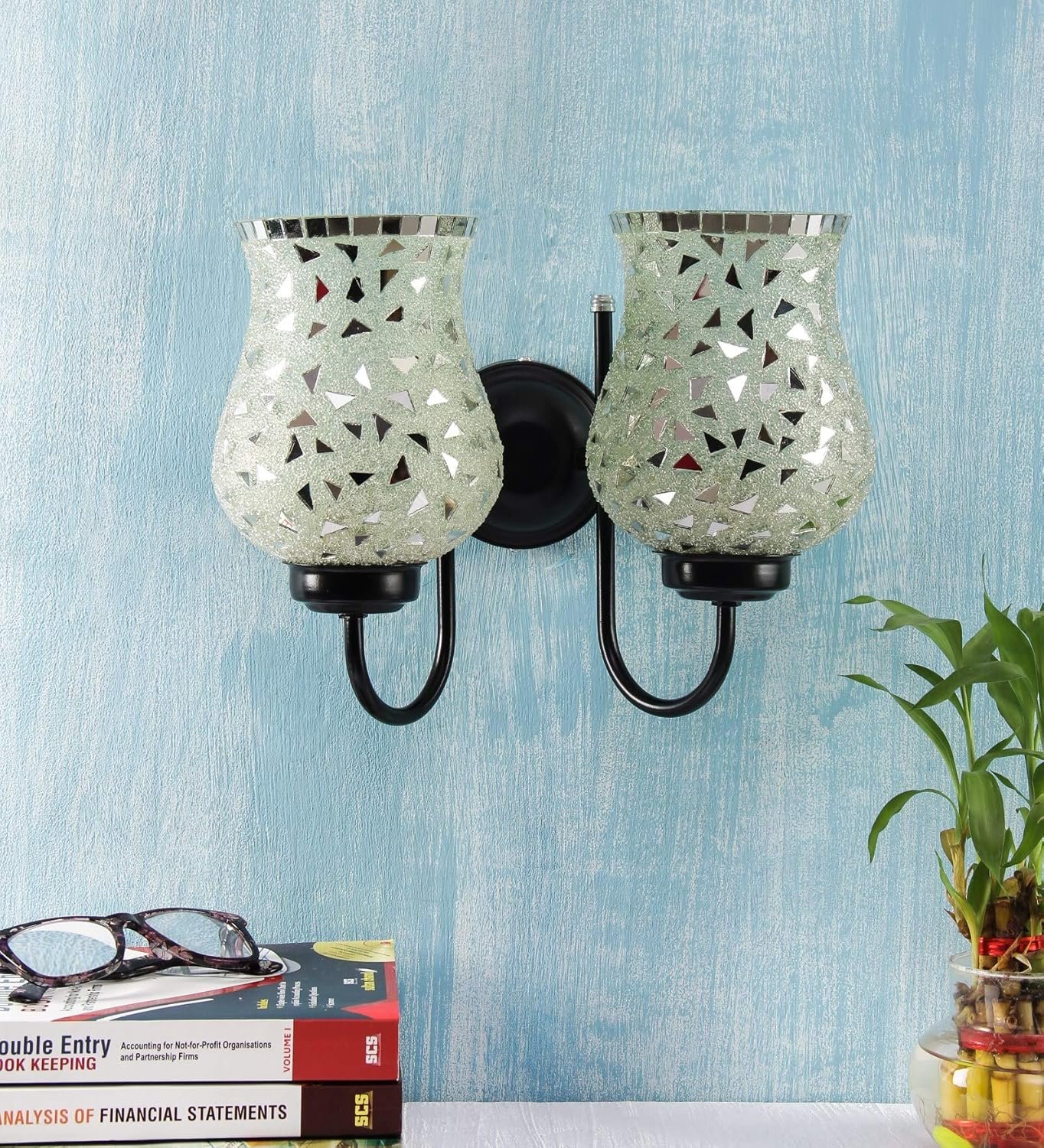 Multicolor Mosaic Double Wall Mounted Lamp (Multicolor,Double)