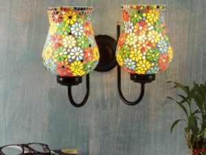 Multicolor Mosaic Double Wall Mounted Lamp (Multicolor,Double)