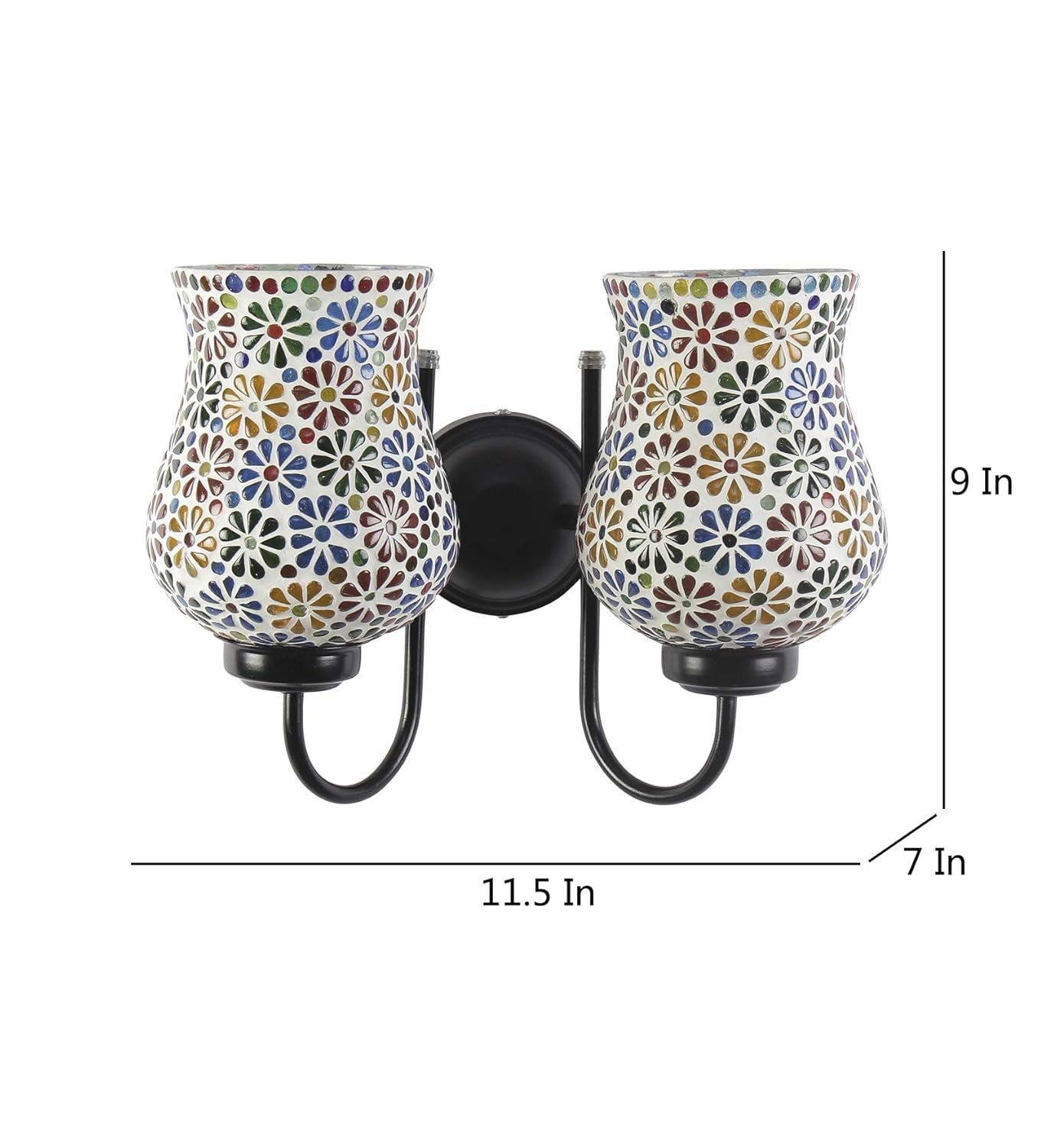 Multicolor Mosaic Double Wall Mounted Lamp (Multicolor,Double)