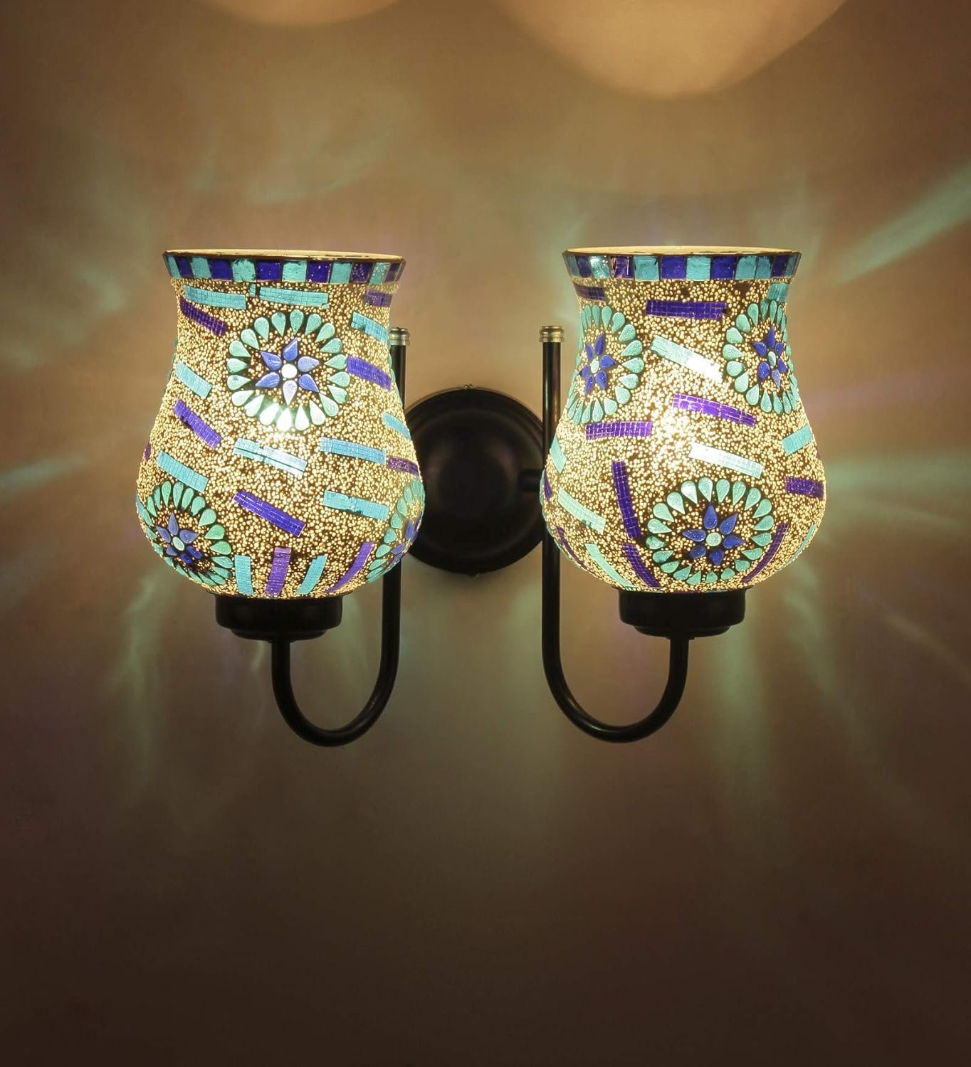 Multicolor Mosaic Double Wall Mounted Lamp (Multicolor,Double)